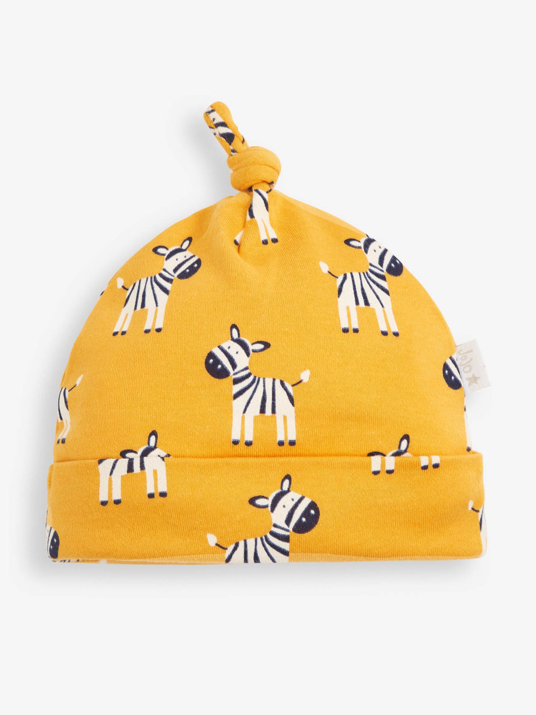 Yellow Zebra Print Cotton Baby Hat - Image 1 of 1