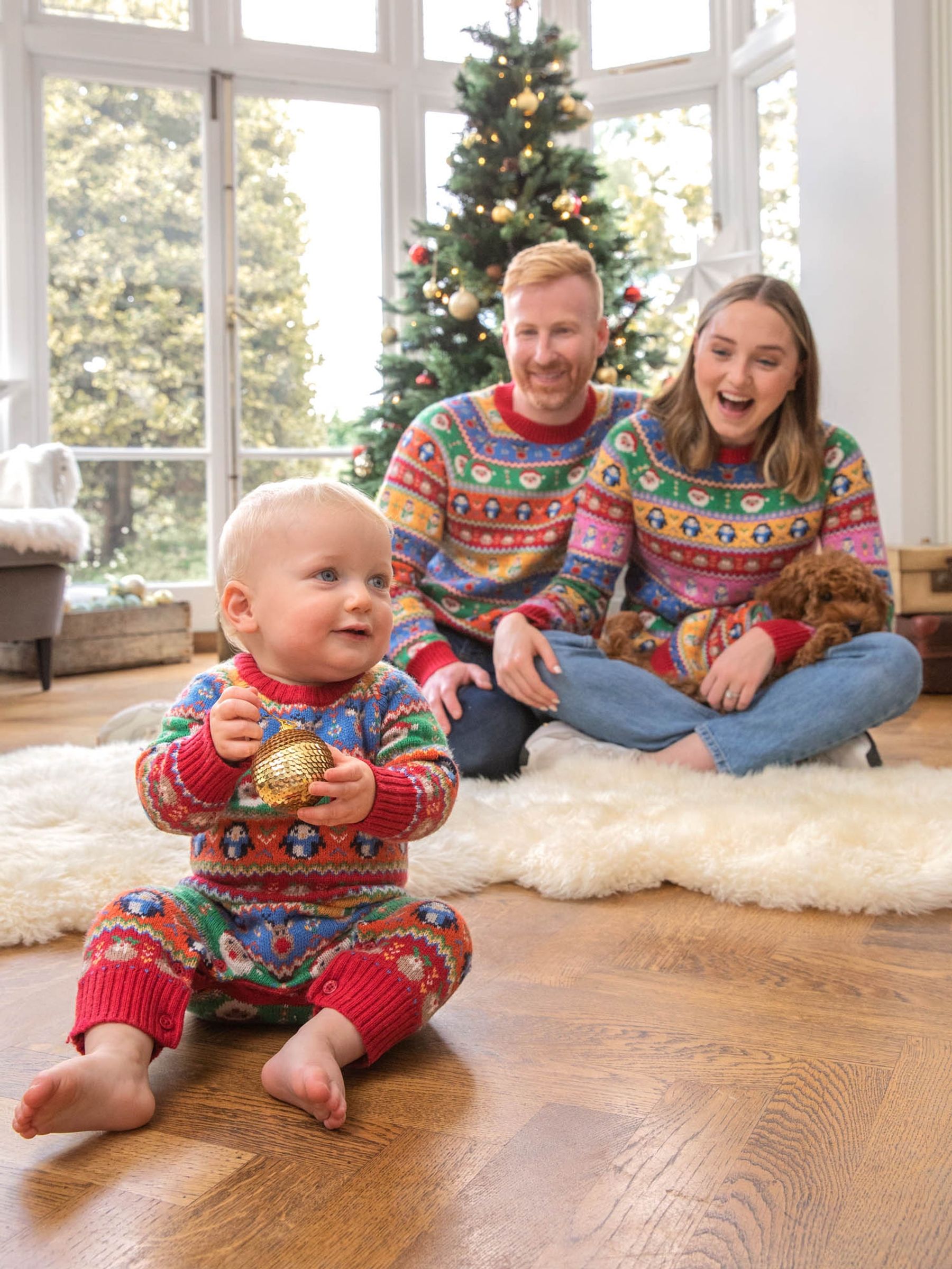 Multi Christmas Fairisle Pattern Knitted Baby All-In-One - Image 4 of 5