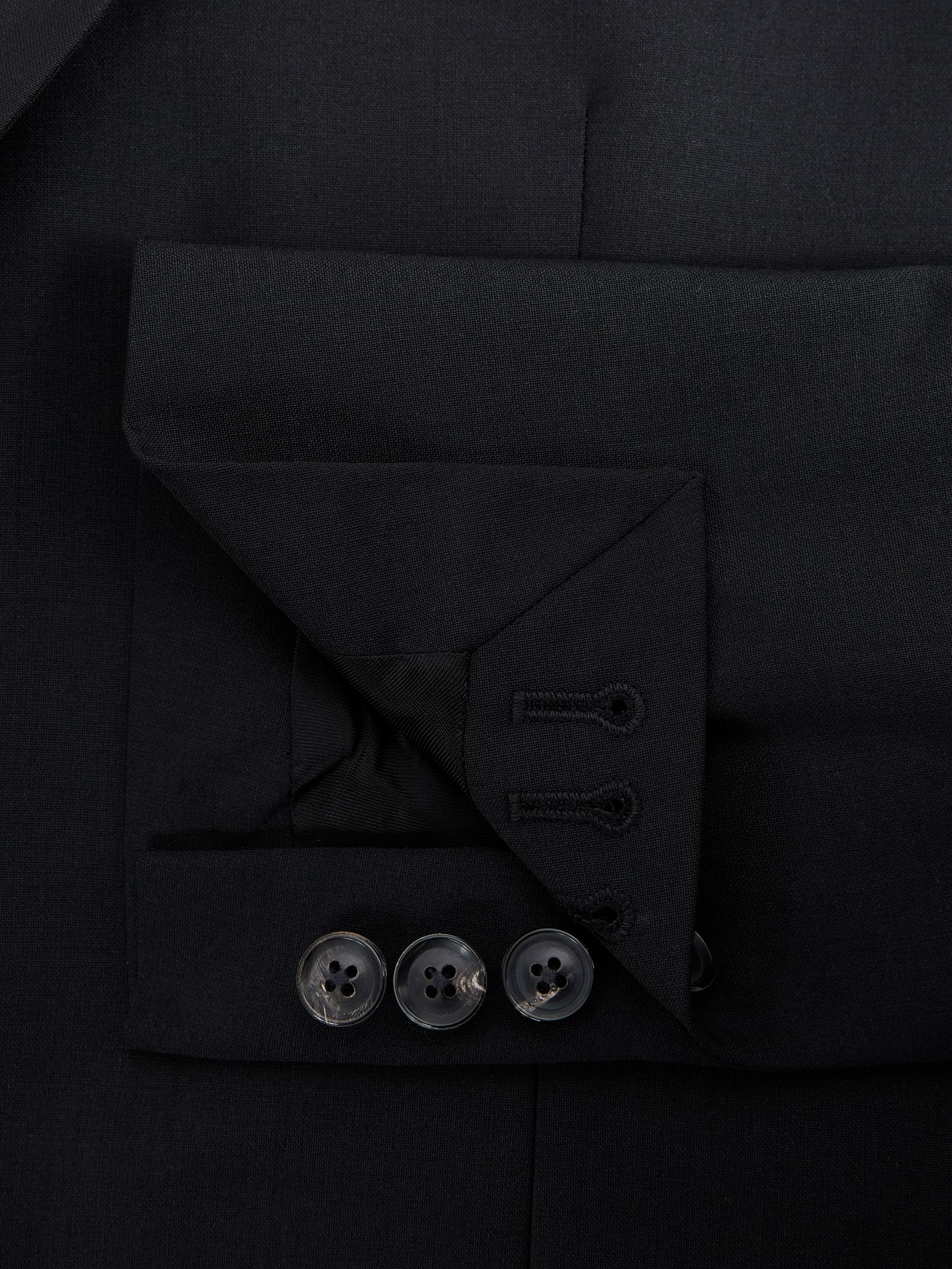 Slim Fit Single Breasted Wool Blazer in Black - image 5