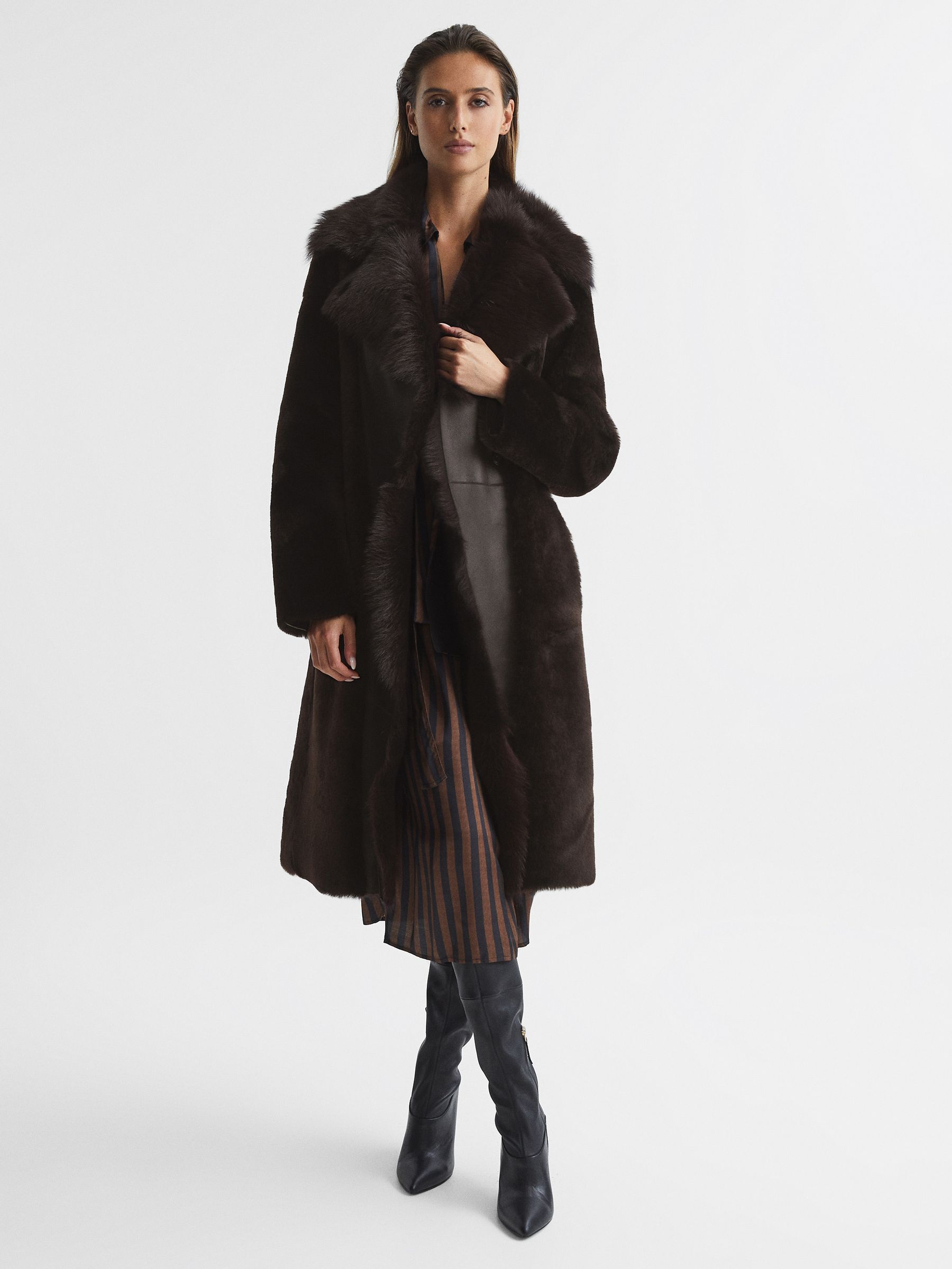 Trench Coat Reiss Shearling Coat Buy Reiss Black Laurie Wool Blend