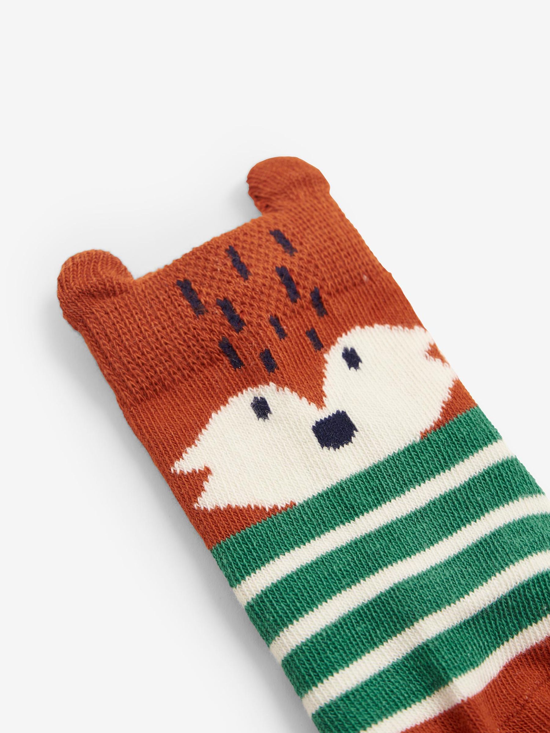 Green Kids' 3-Pack Fox Socks - Image 2 of 2