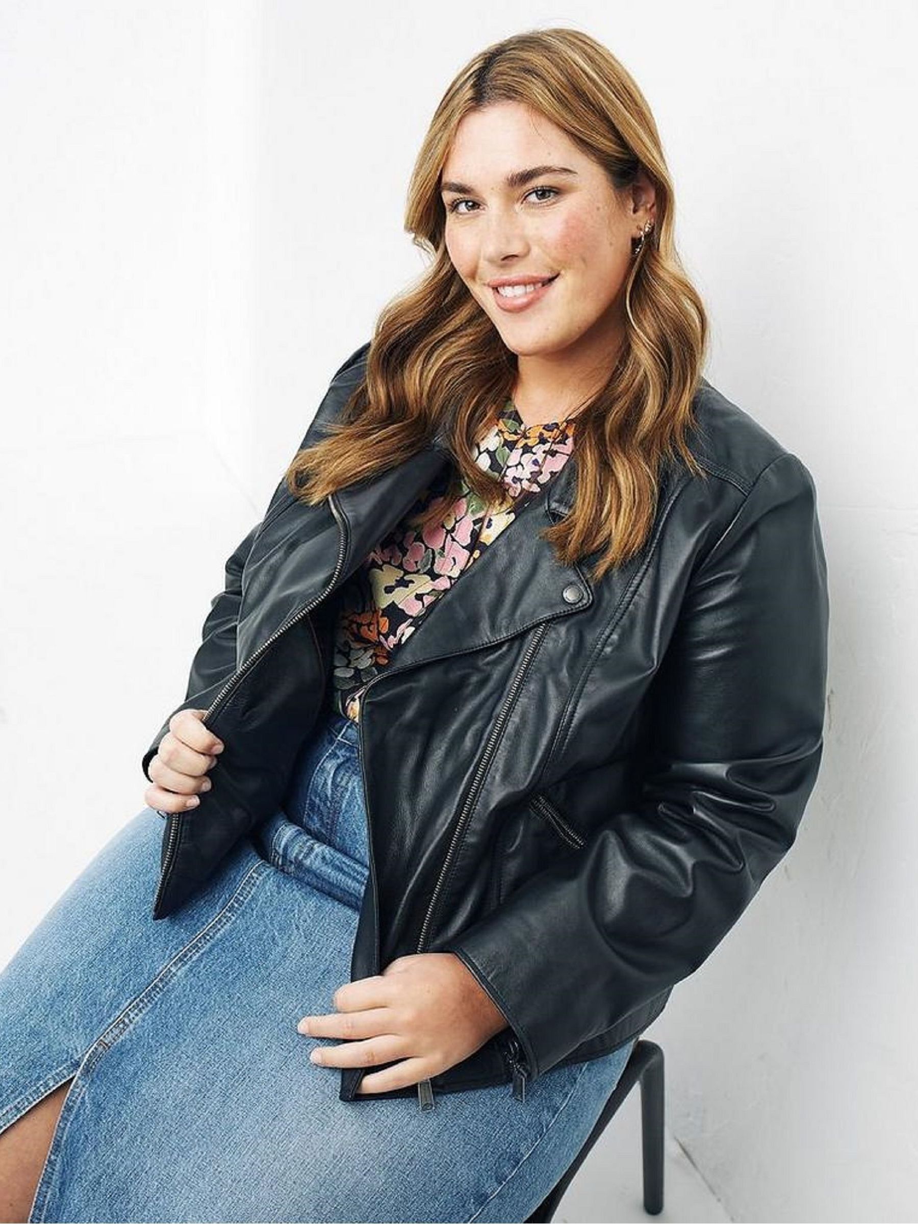 Black Leather Bethany Biker Jacket - Image 4 of 5
