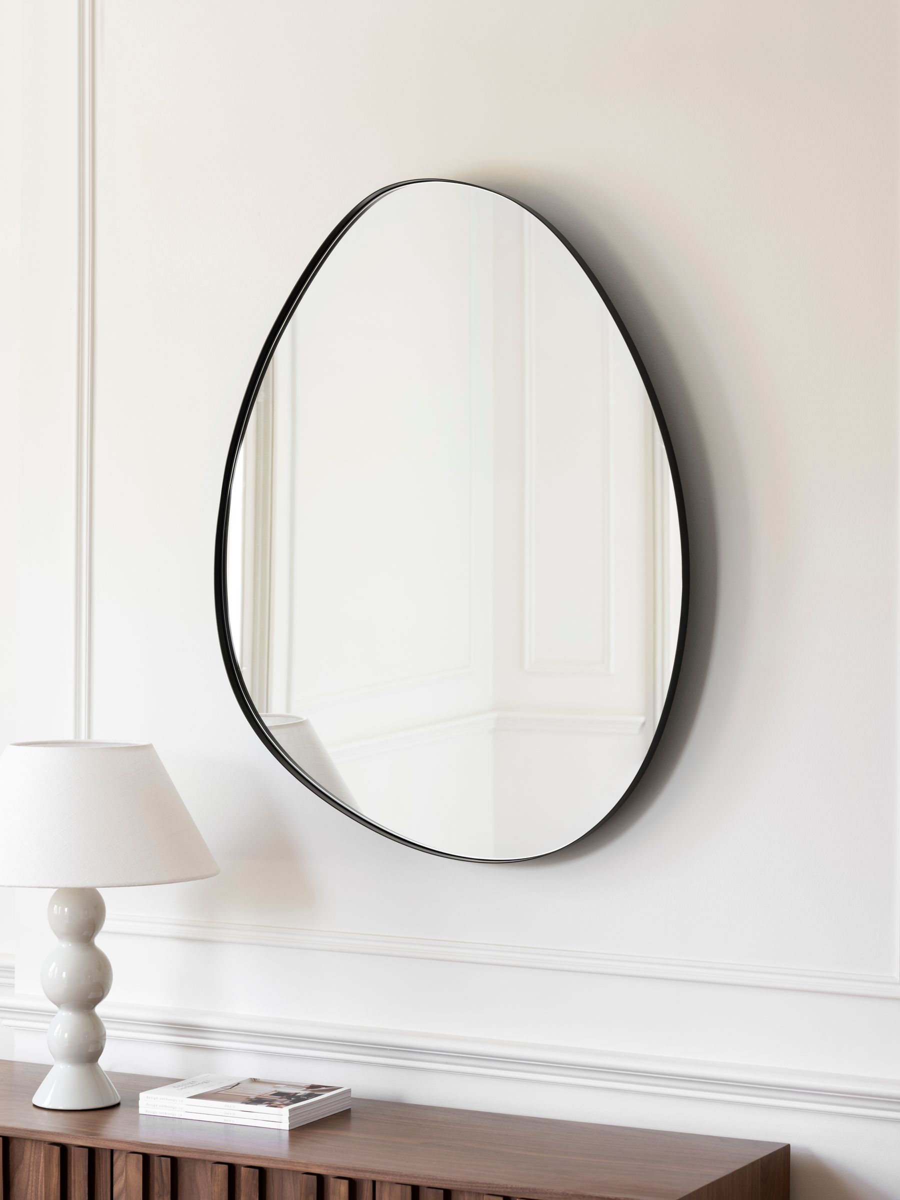 Jasper Conran London Black Organic Metal Frame Mirror - Image 1 of 4