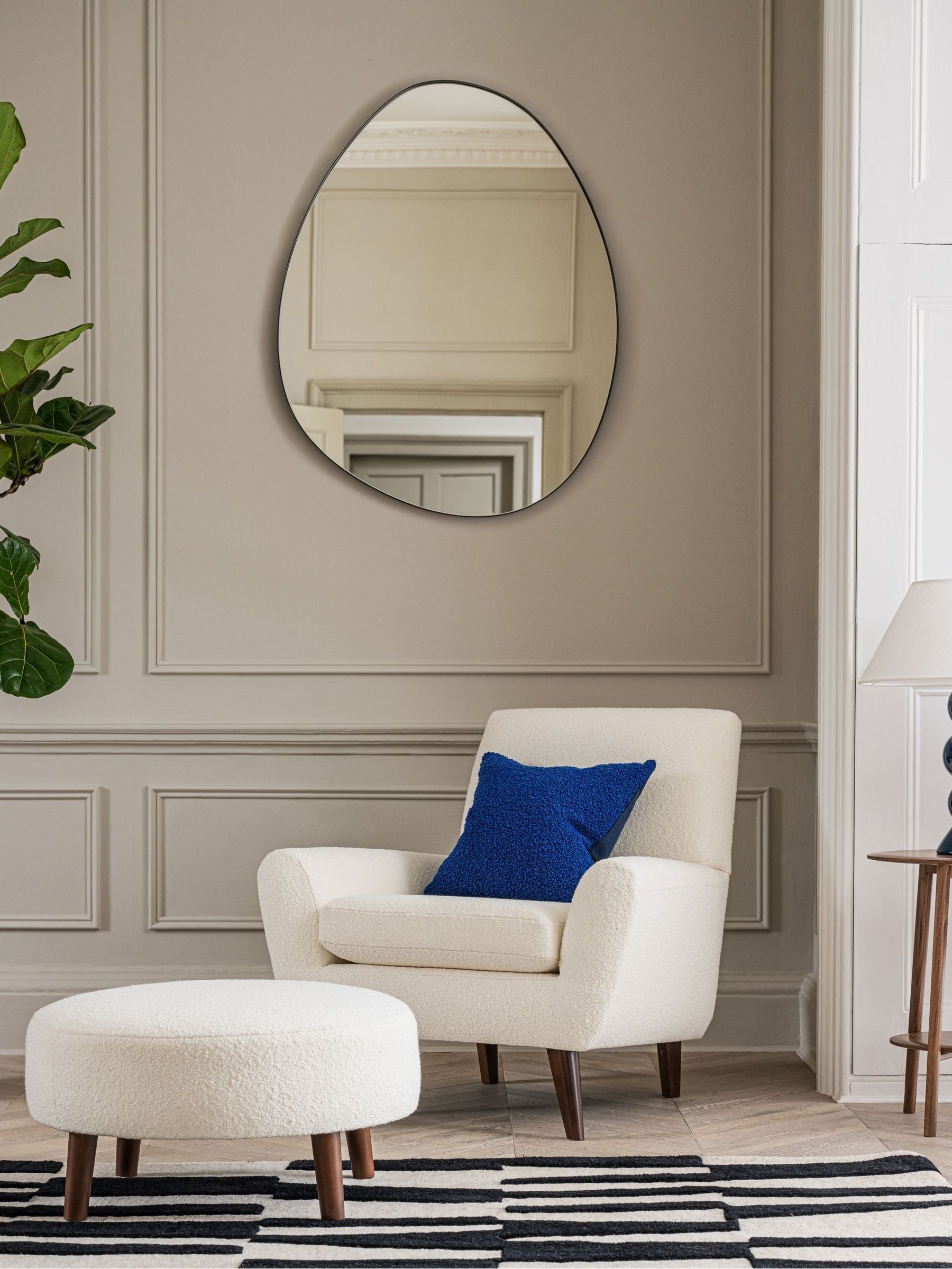 Jasper Conran London Black Organic Metal Frame Mirror - Image 4 of 4