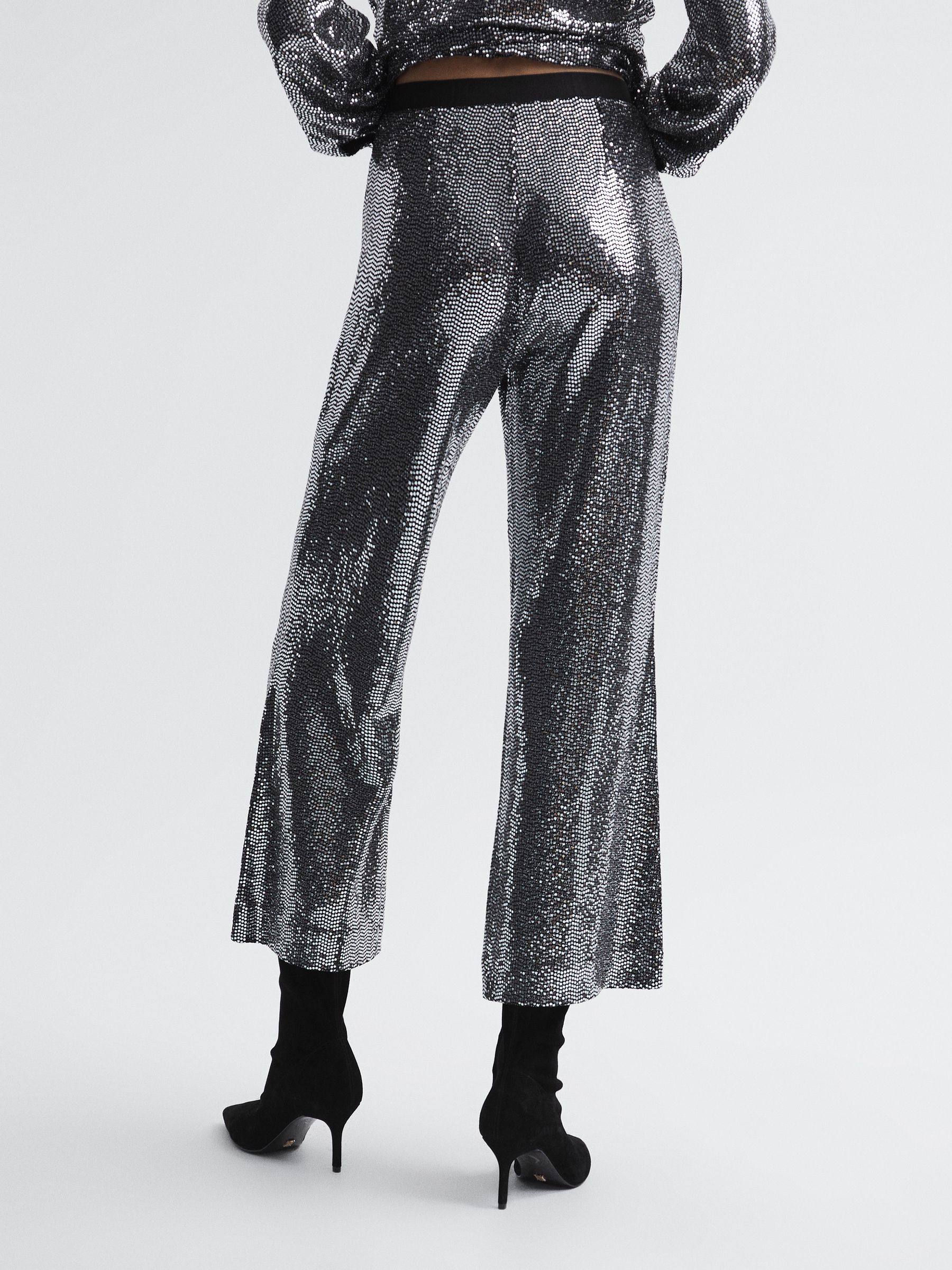 Sequin Occasion Trousers in Silver - Image 5 of 7
