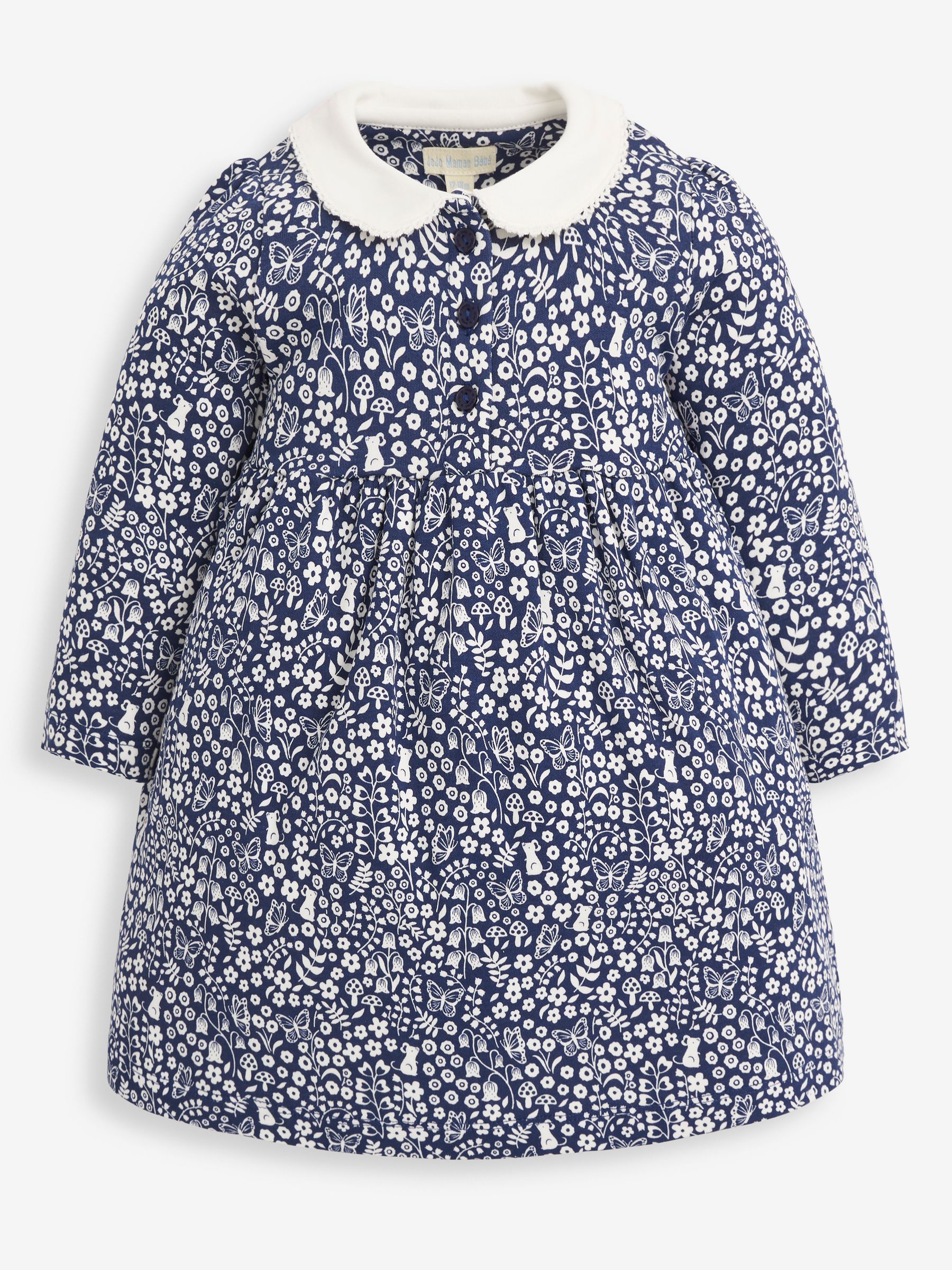 Navy Woodland Mouse Print Peter Pan Dress - Image 1 of 2