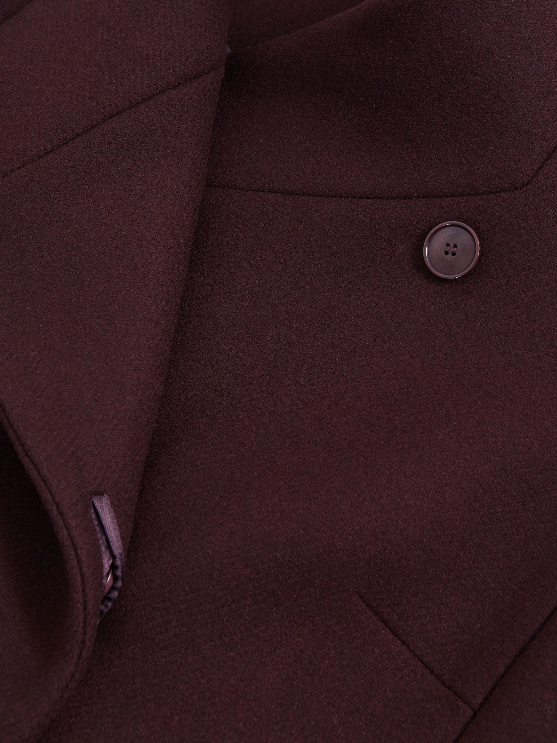 Wool Blend Mid-Length Coat in Berry - Image 6 of 6