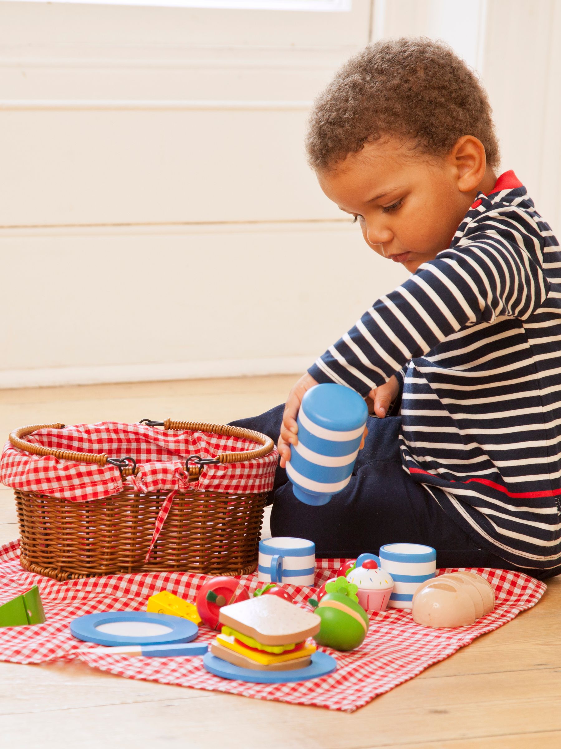 Picnic Basket with Wooden Food - Image 2 of 8