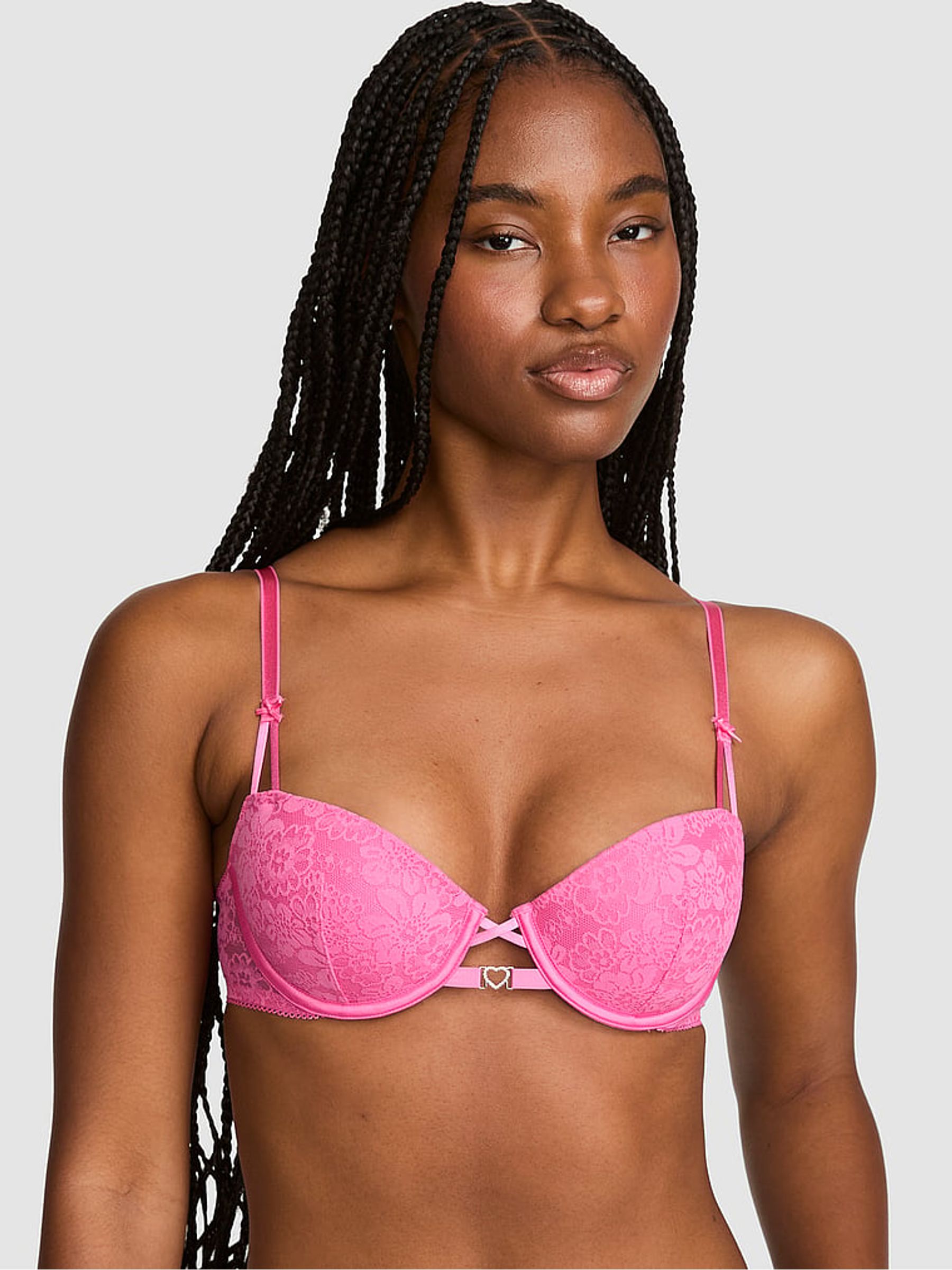 Hollywood Pink Heart Diamante Bra - Image 1 of 2 Hollywood Pink Heart Diamante Bra - Image 1 of 2