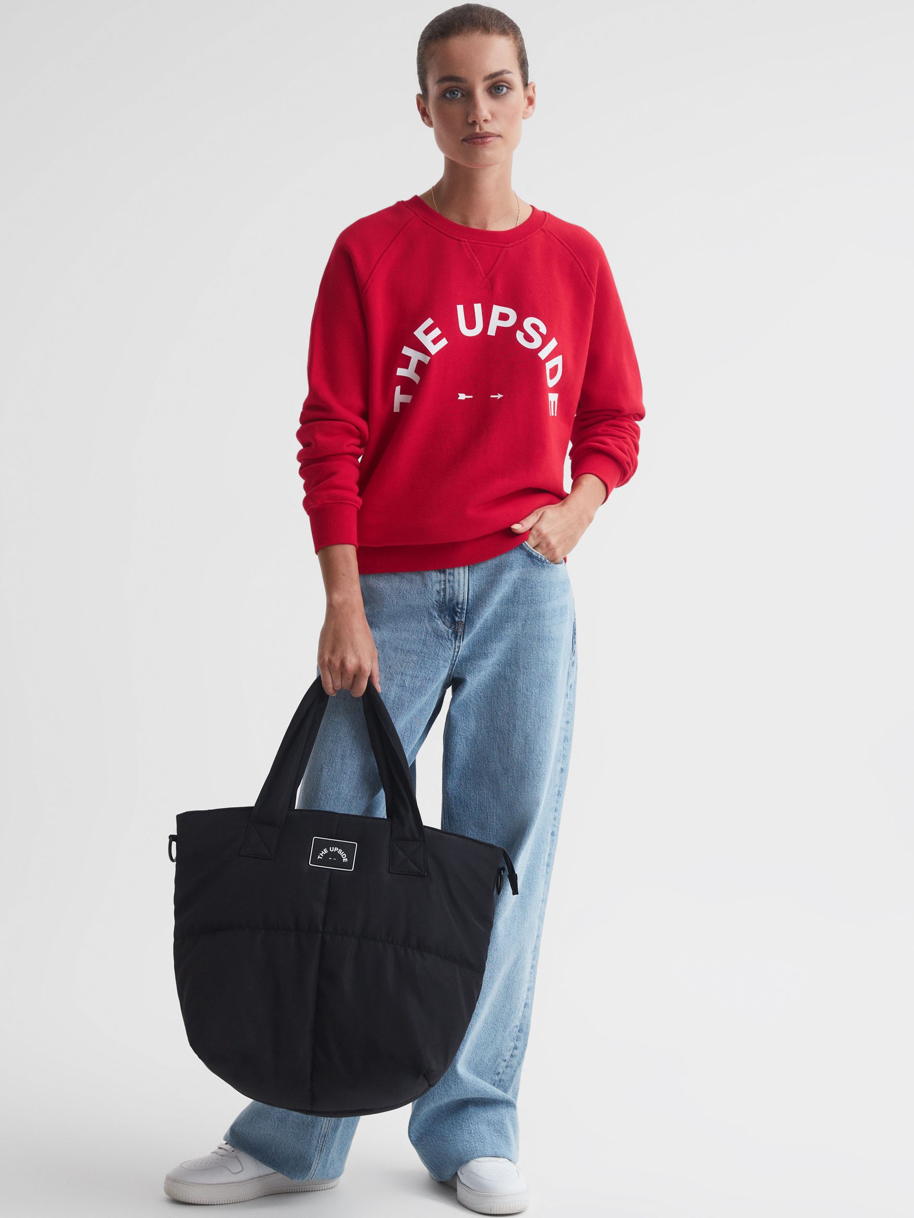 The Upside Quilted Tote Bag in Black - Image 2 of 6