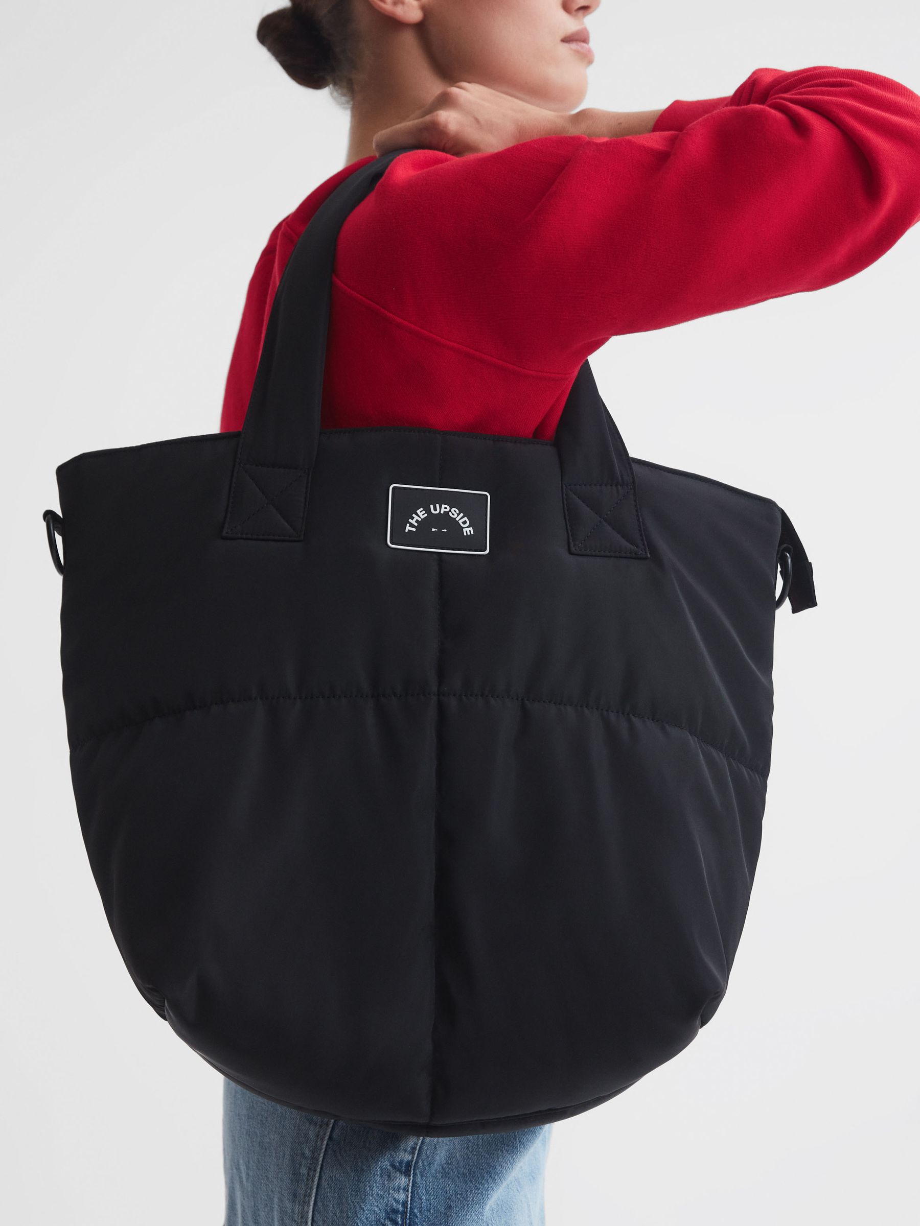 The Upside Quilted Tote Bag in Black - Image 3 of 6