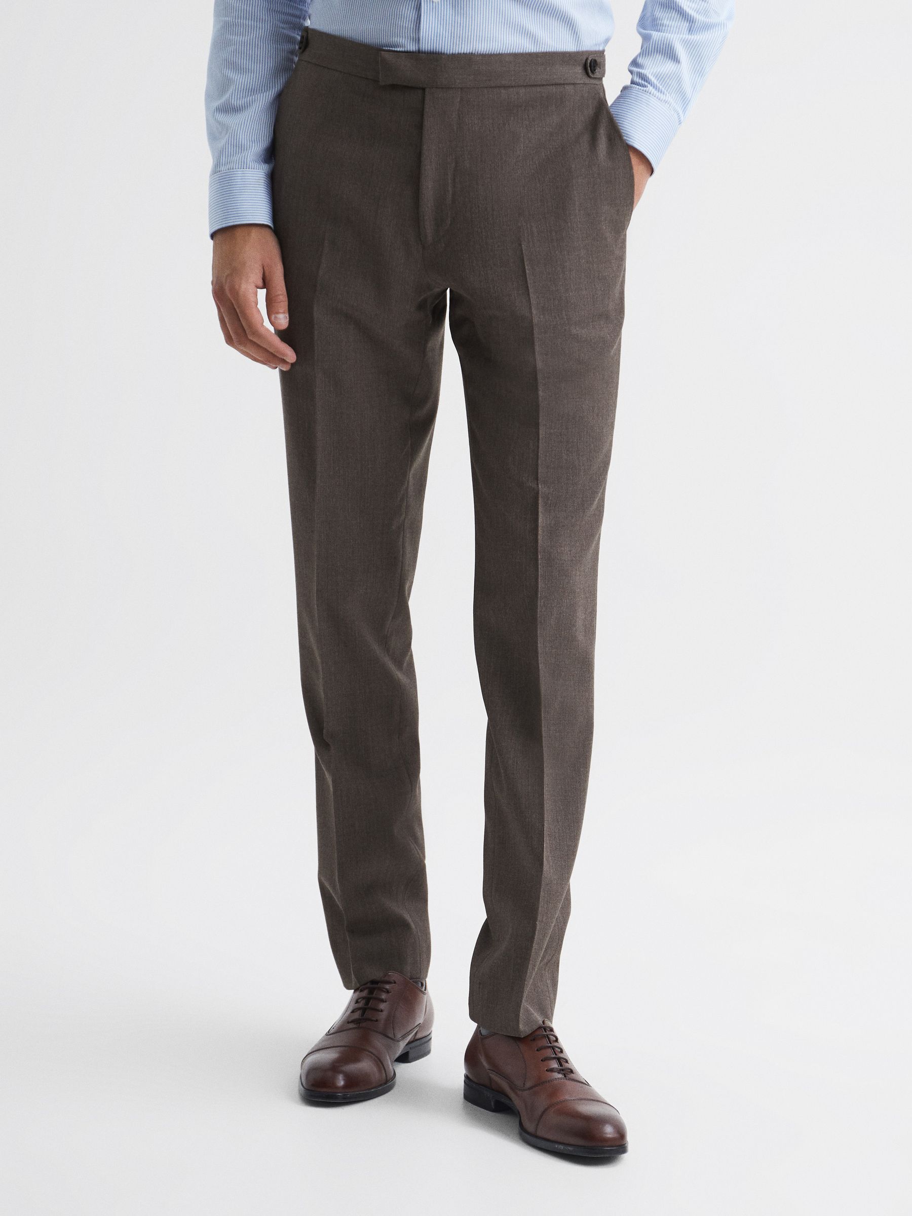 Slim Fit Trousers in Mocha - Image 1 of 5 Slim Fit Trousers in Mocha - Image 1 of 5