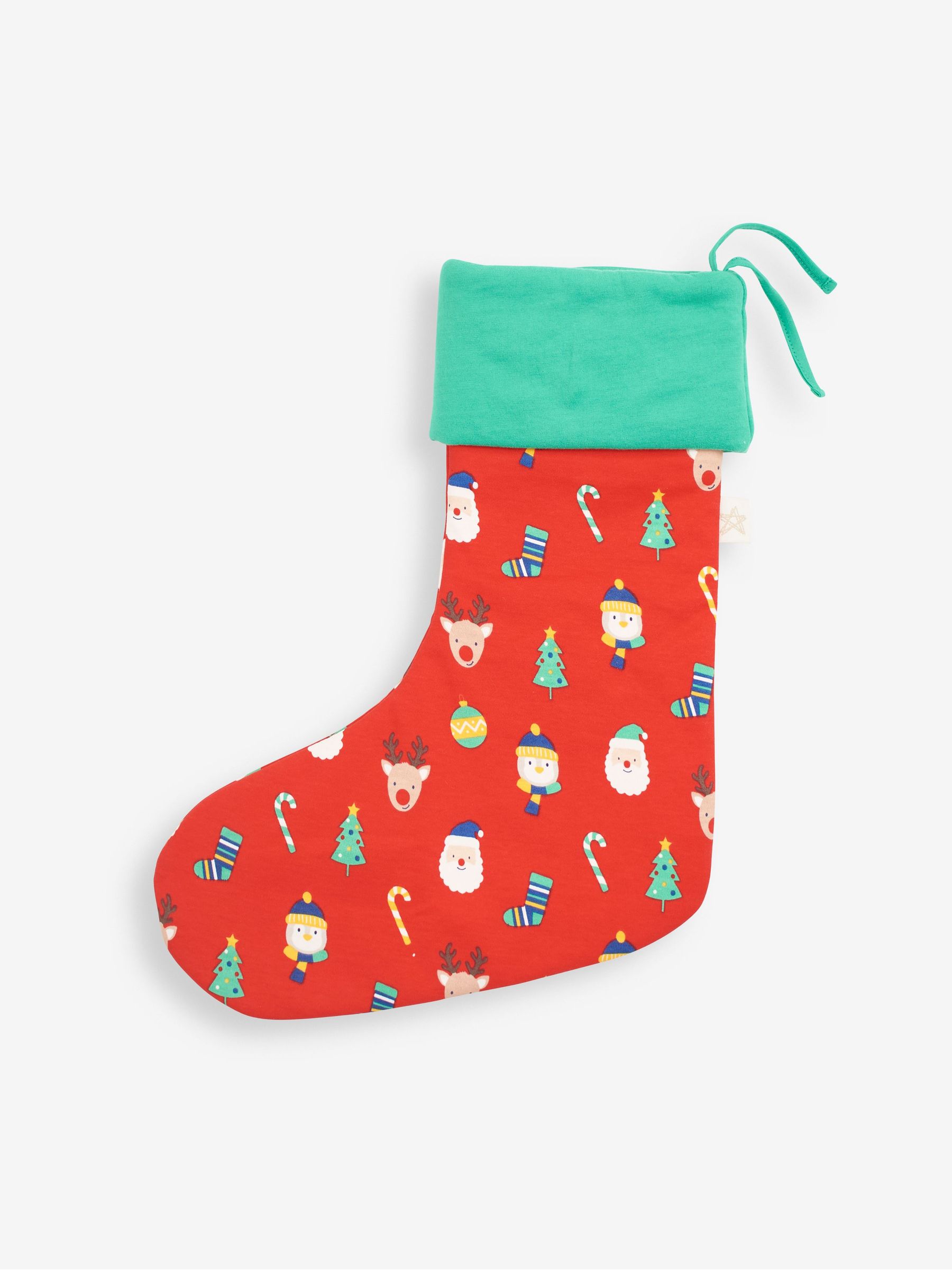 Printed Festive Characters Stocking in Red - Image 1 of 3
