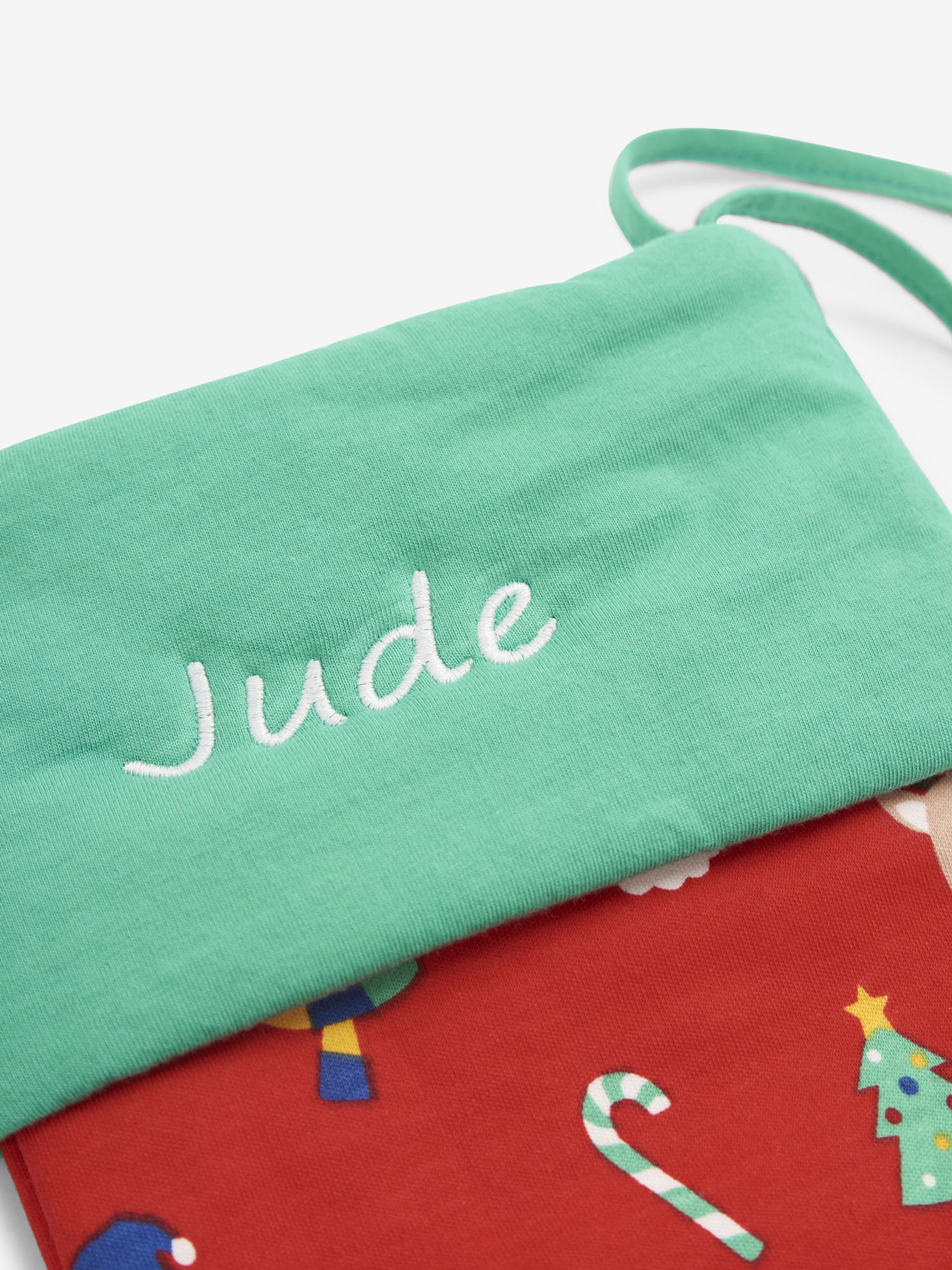 Printed Festive Characters Stocking in Red - Image 2 of 3