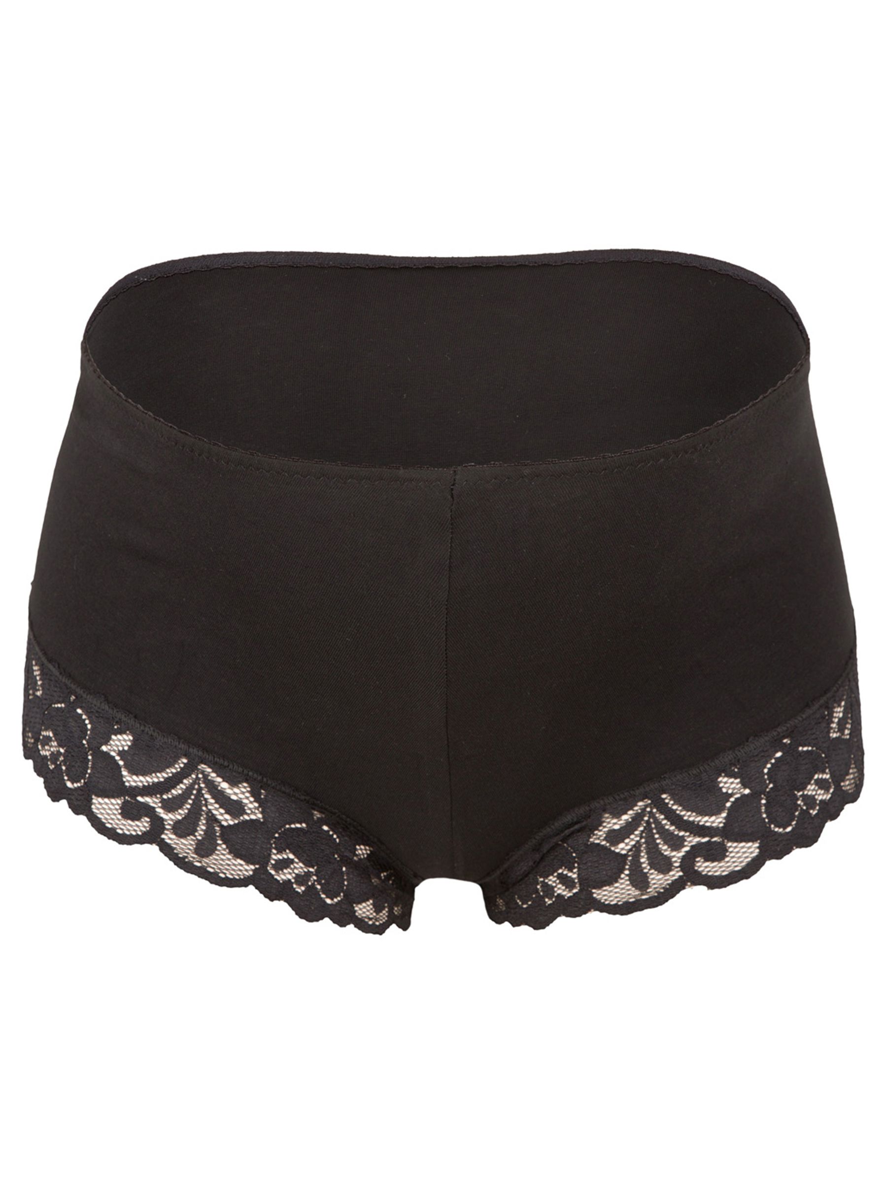 Black 3-Pack Lace Trim Maternity Shorts - Image 2 of 2