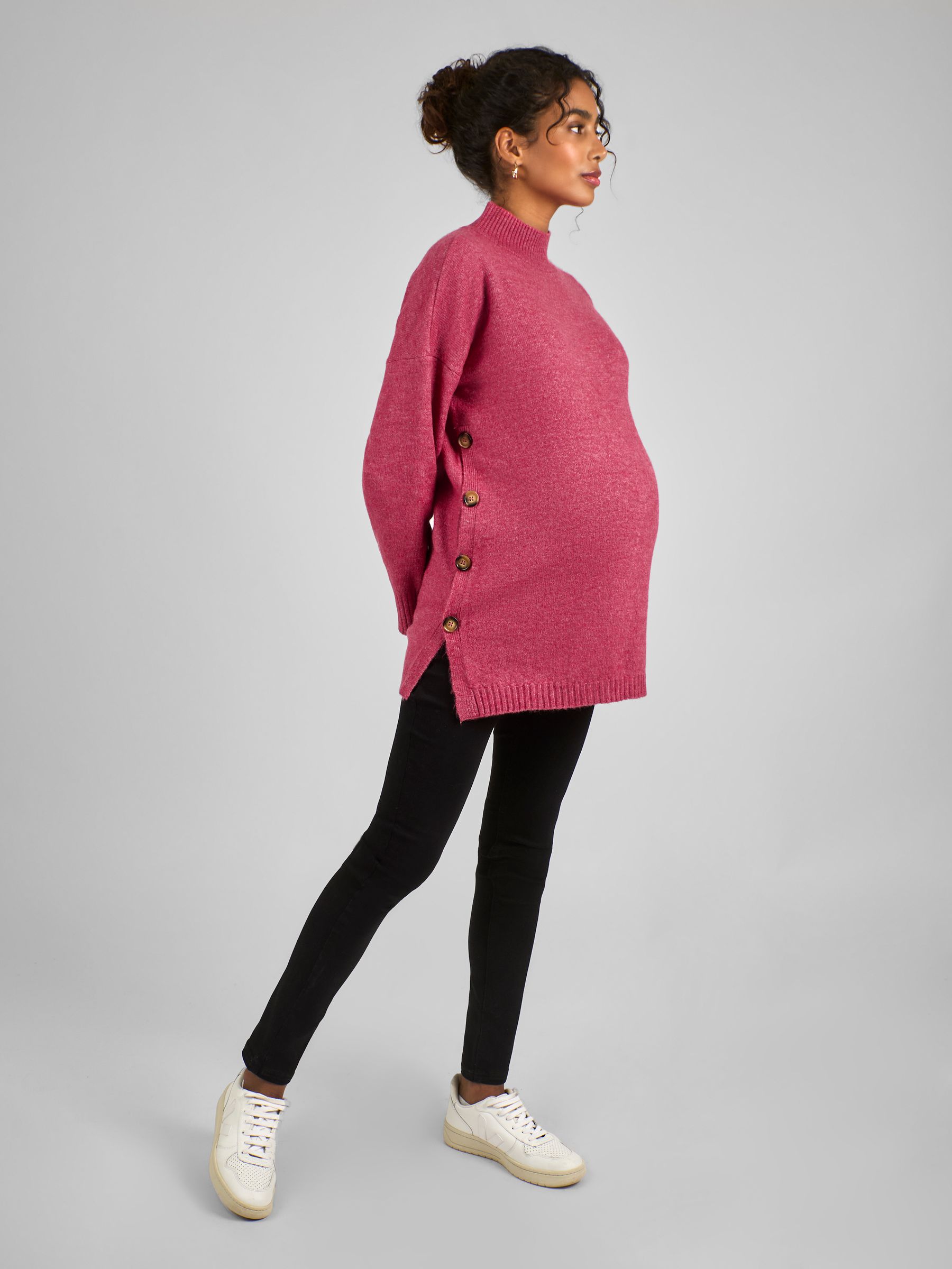 Pink Turtle Neck Maternity & Nursing Jumper - Image 3 of 4