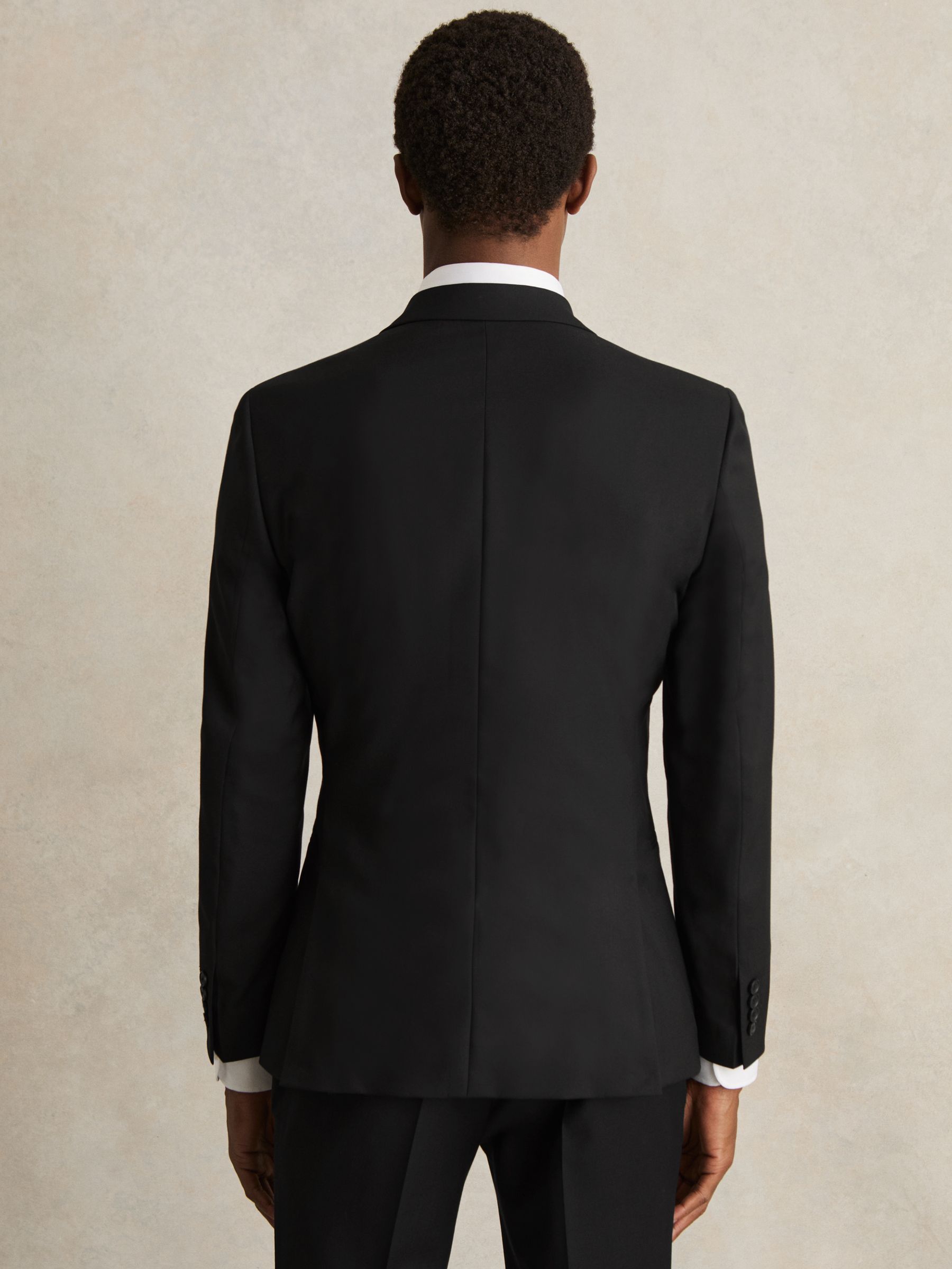 Wool-Blend Single-Breasted Suit Jacket Slim-Fit in Black - Image 5 of 7