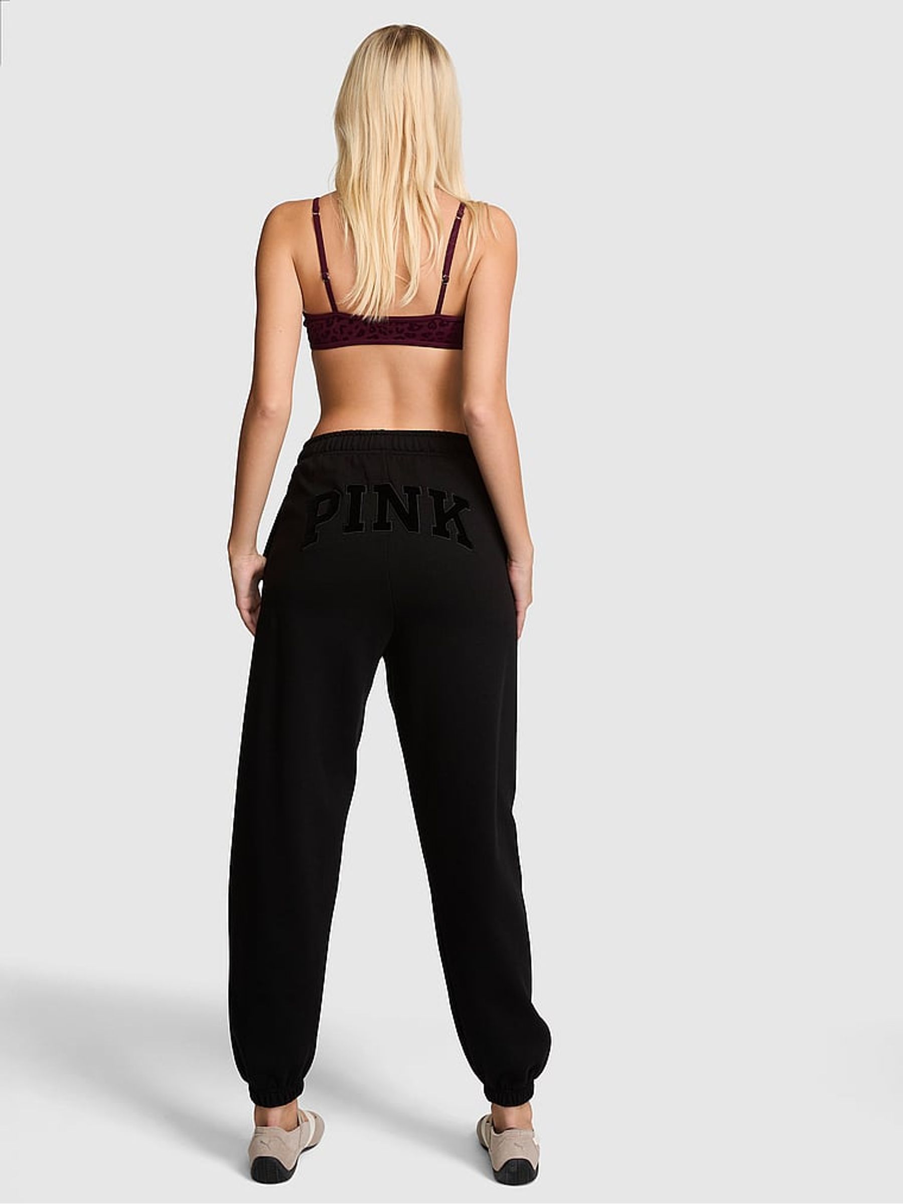 Black Cuffed Fleece Joggers - Image 3 of 3
