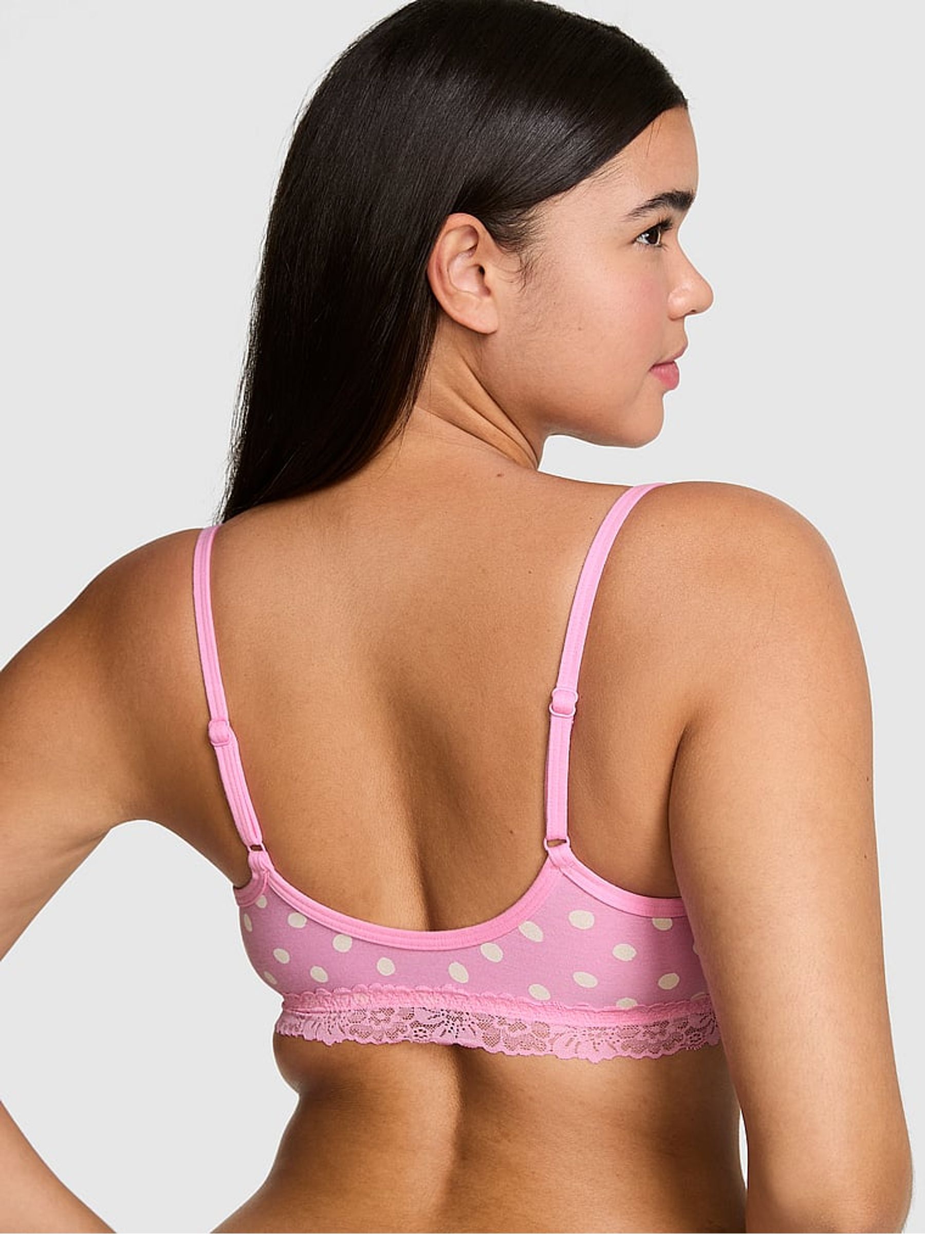 Pink Lollipop Scoop Cotton Lace Trim Bralette - Image 2 of 2