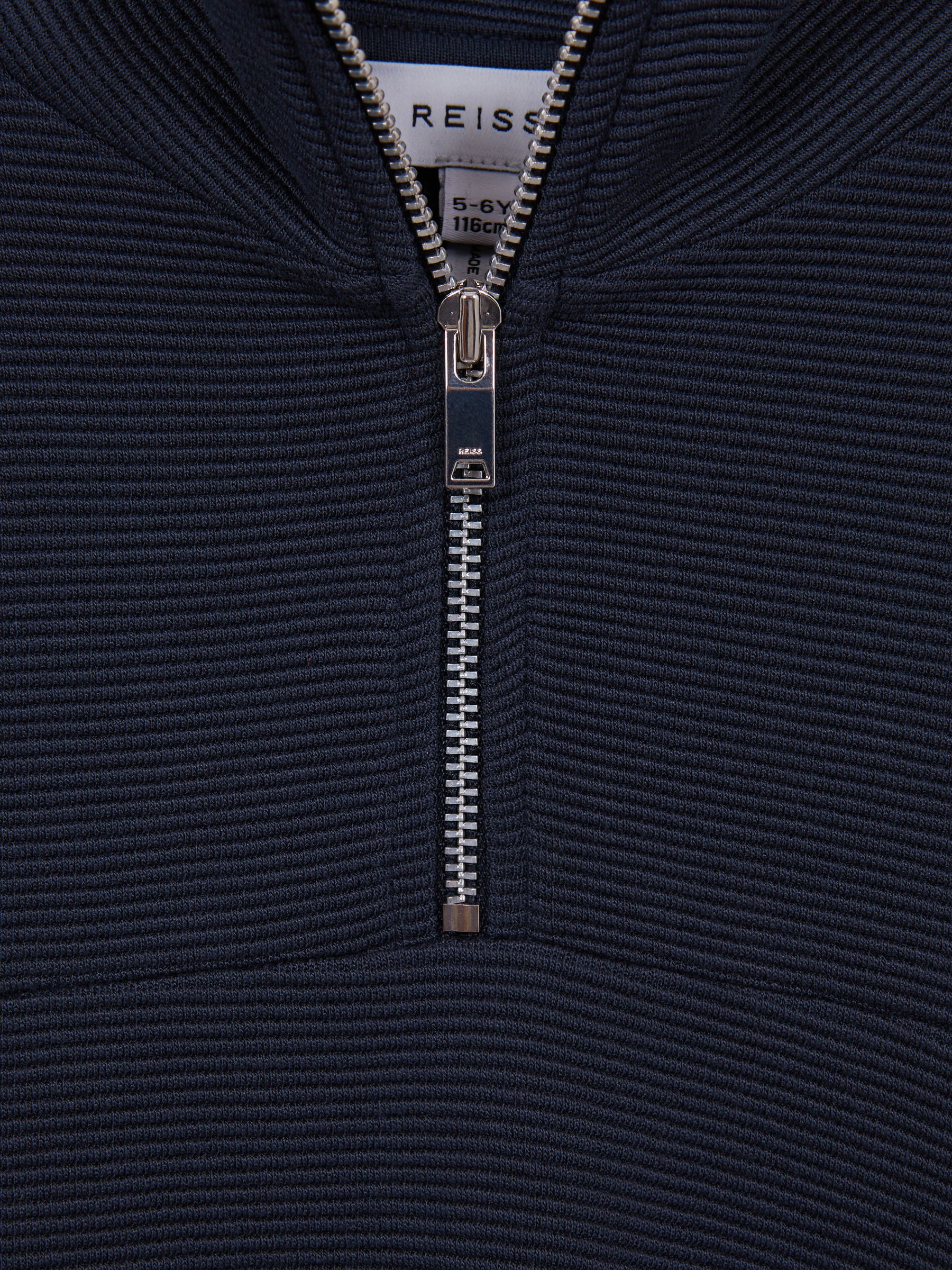 Senior Ribbed Half Zip Funnel Neck Jersey in Airforce Blue - Image 6 of 6