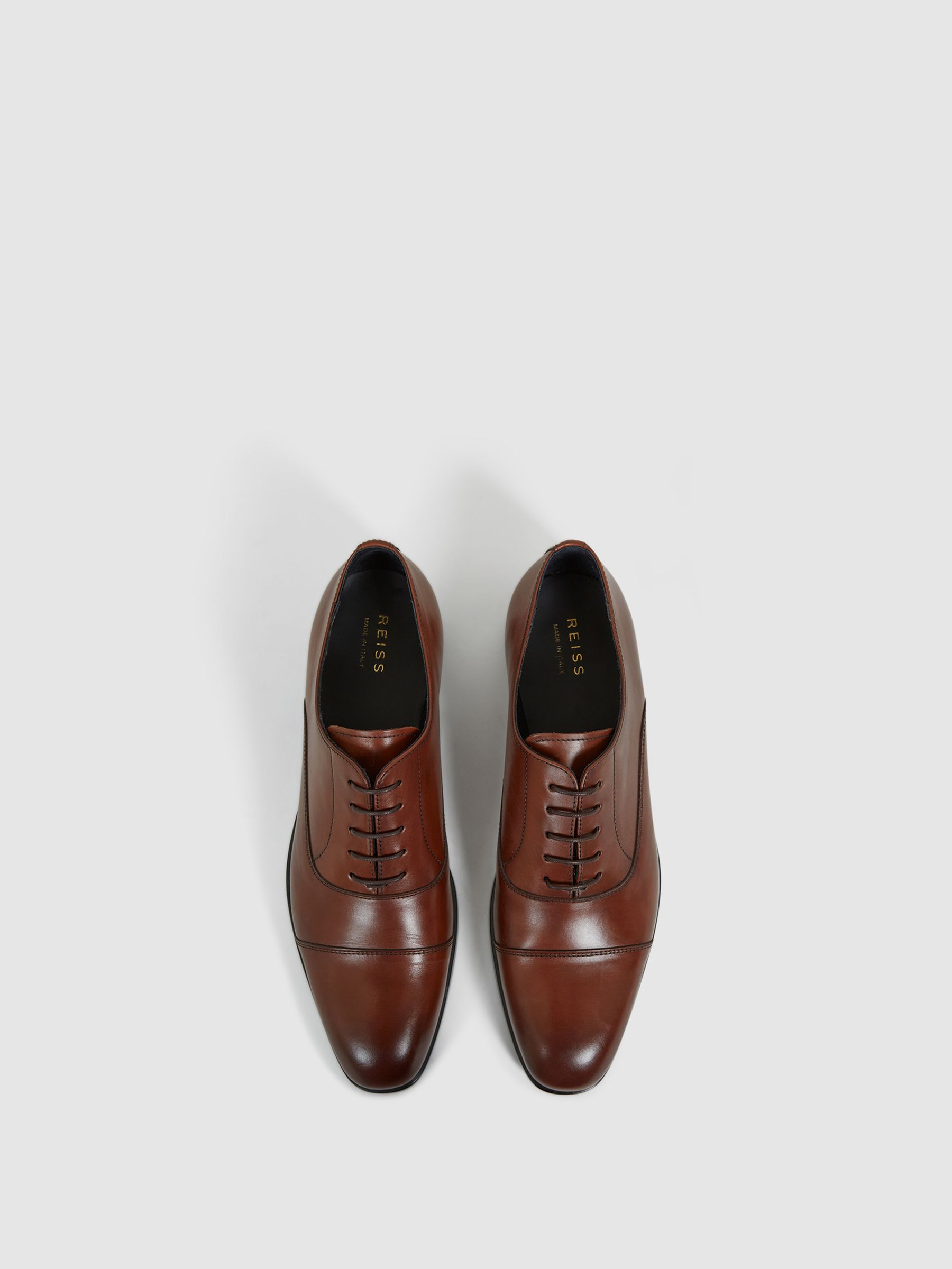 Leather Oxford Shoes in Tan - Image 4 of 5
