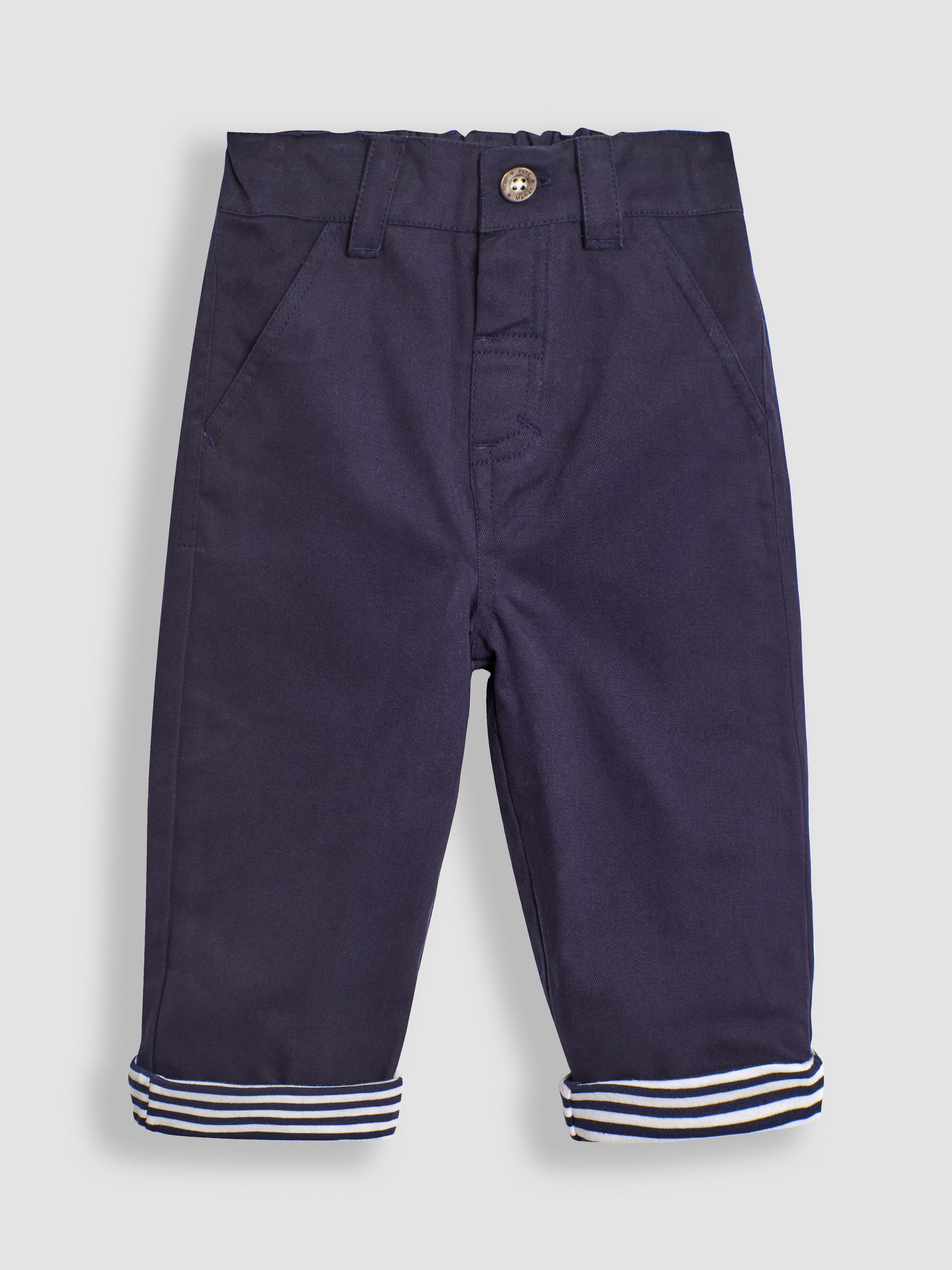 Navy Jersey Lined Twill Trousers - Image 3 of 6