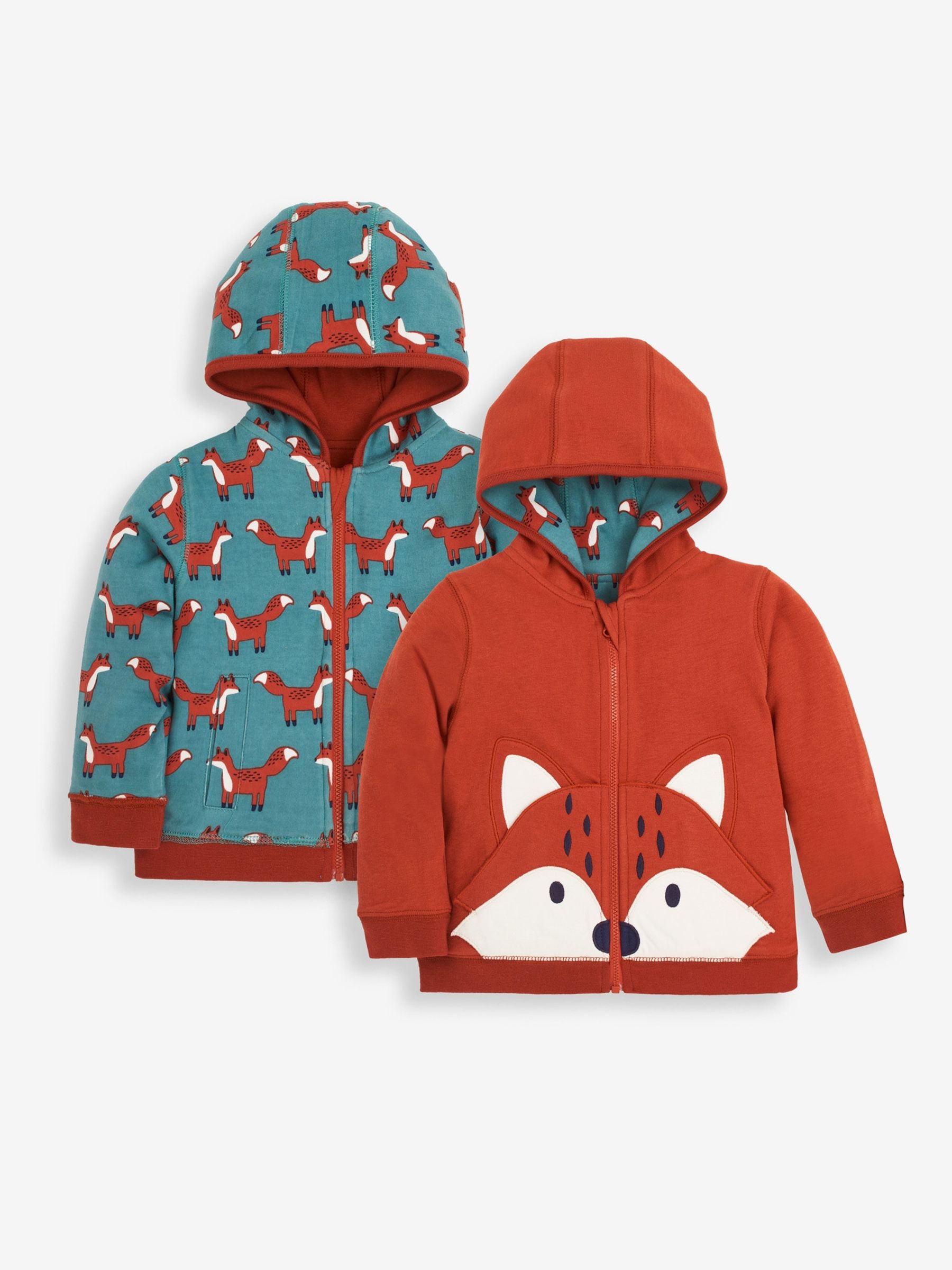 Rust Fox Appliqué Reversible Hoodie - Image 1 of 5