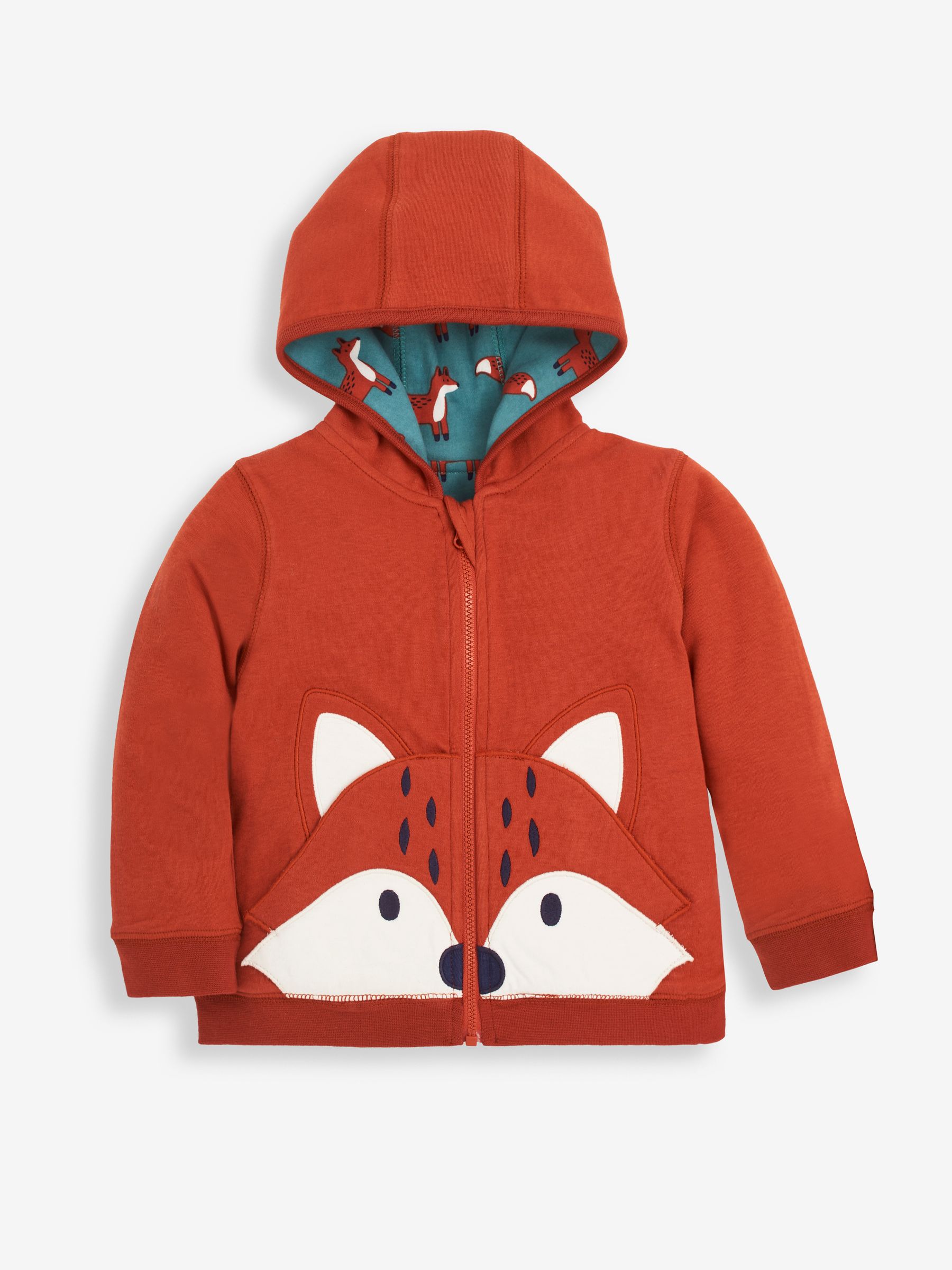 Rust Fox Appliqué Reversible Hoodie - Image 2 of 5