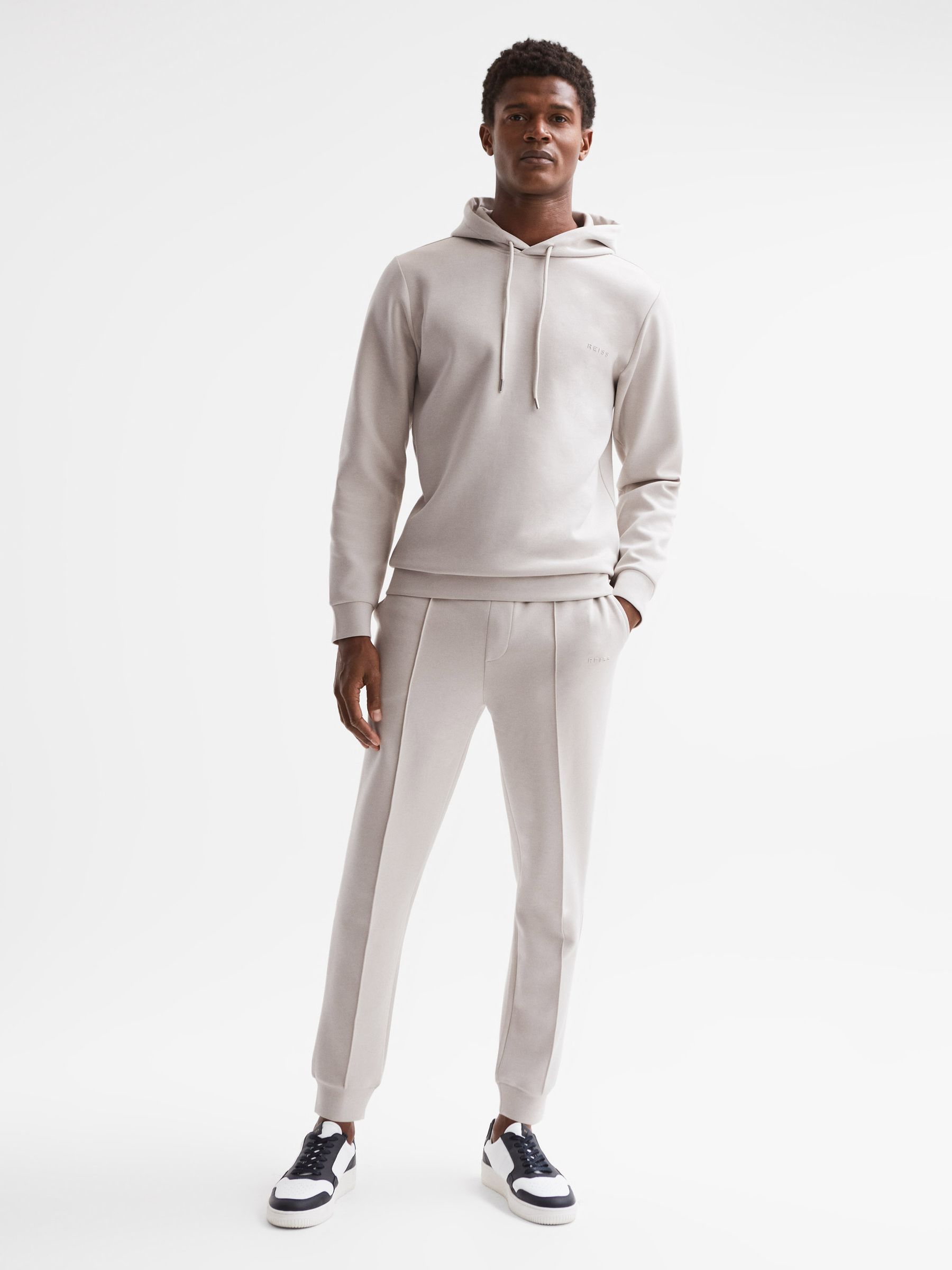 Interlock Drawstring Motif Joggers in Off White - Image 3 of 6