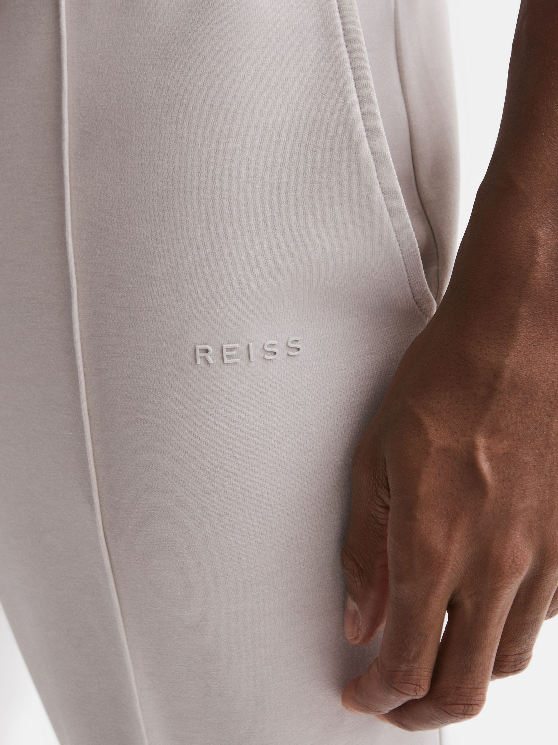 Interlock Drawstring Motif Joggers in Off White - Image 4 of 6