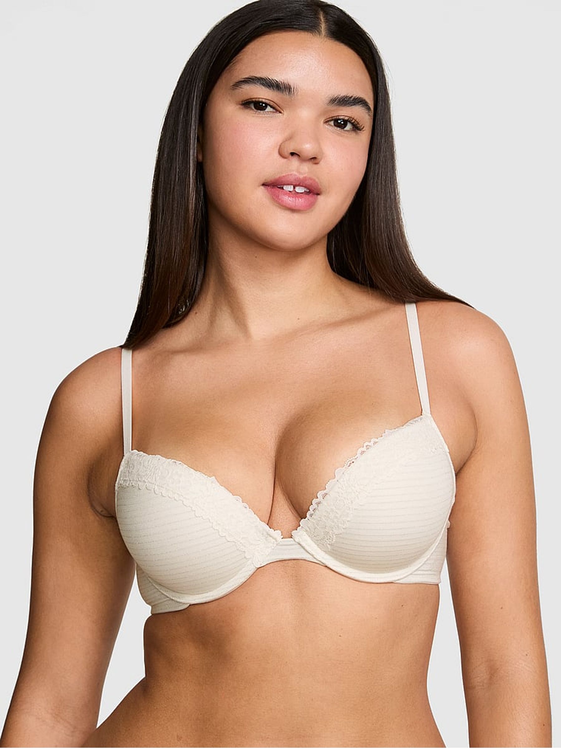 Cosy White Shine Super Push Up Lace Trim Bra - Image 1 of 2