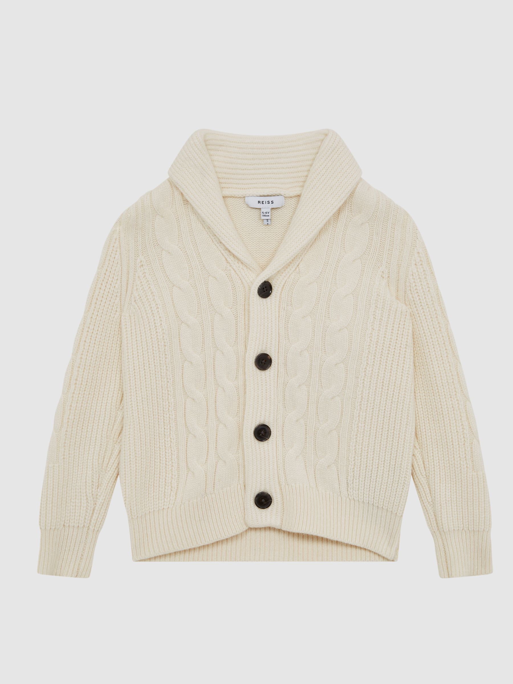 Senior Cable Knit Cardigan in Ecru - Image 2 of 8