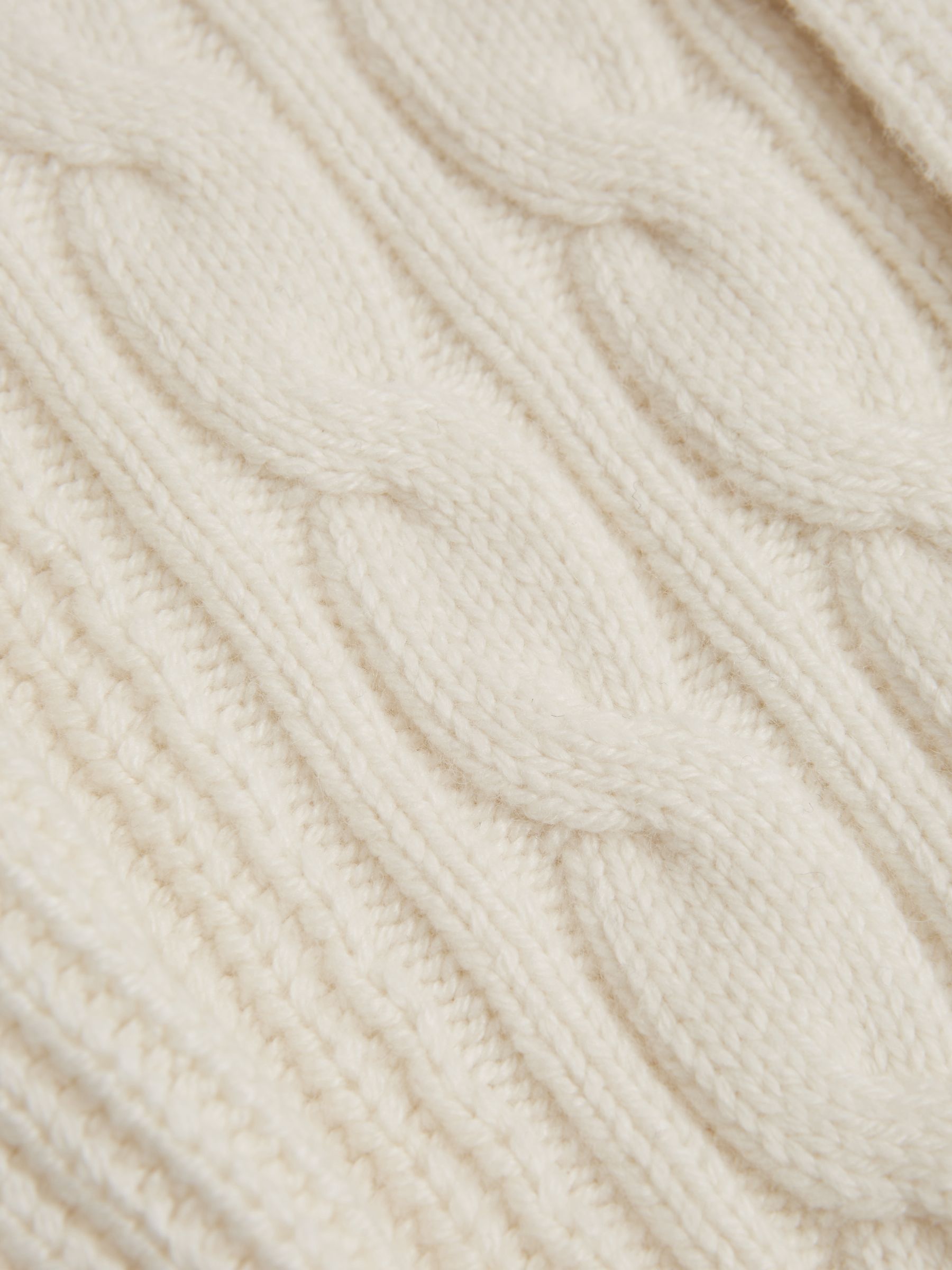 Senior Cable Knit Cardigan in Ecru - Image 8 of 8