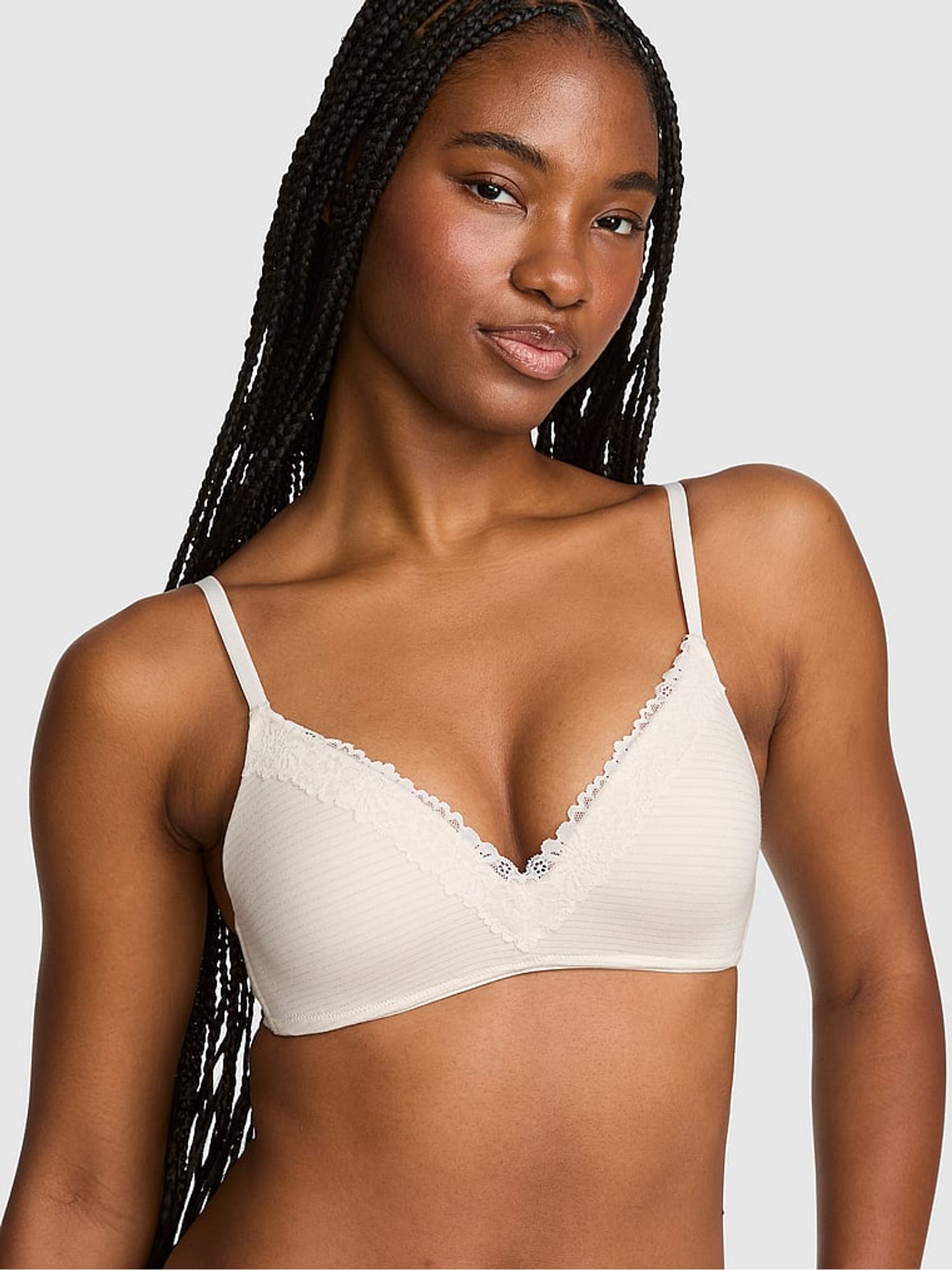 Cosy White Shine Non Wired Push Up Lace Trim Bra - Image 1 of 2 Cosy White Shine Non Wired Push Up Lace Trim Bra - Image 1 of 2