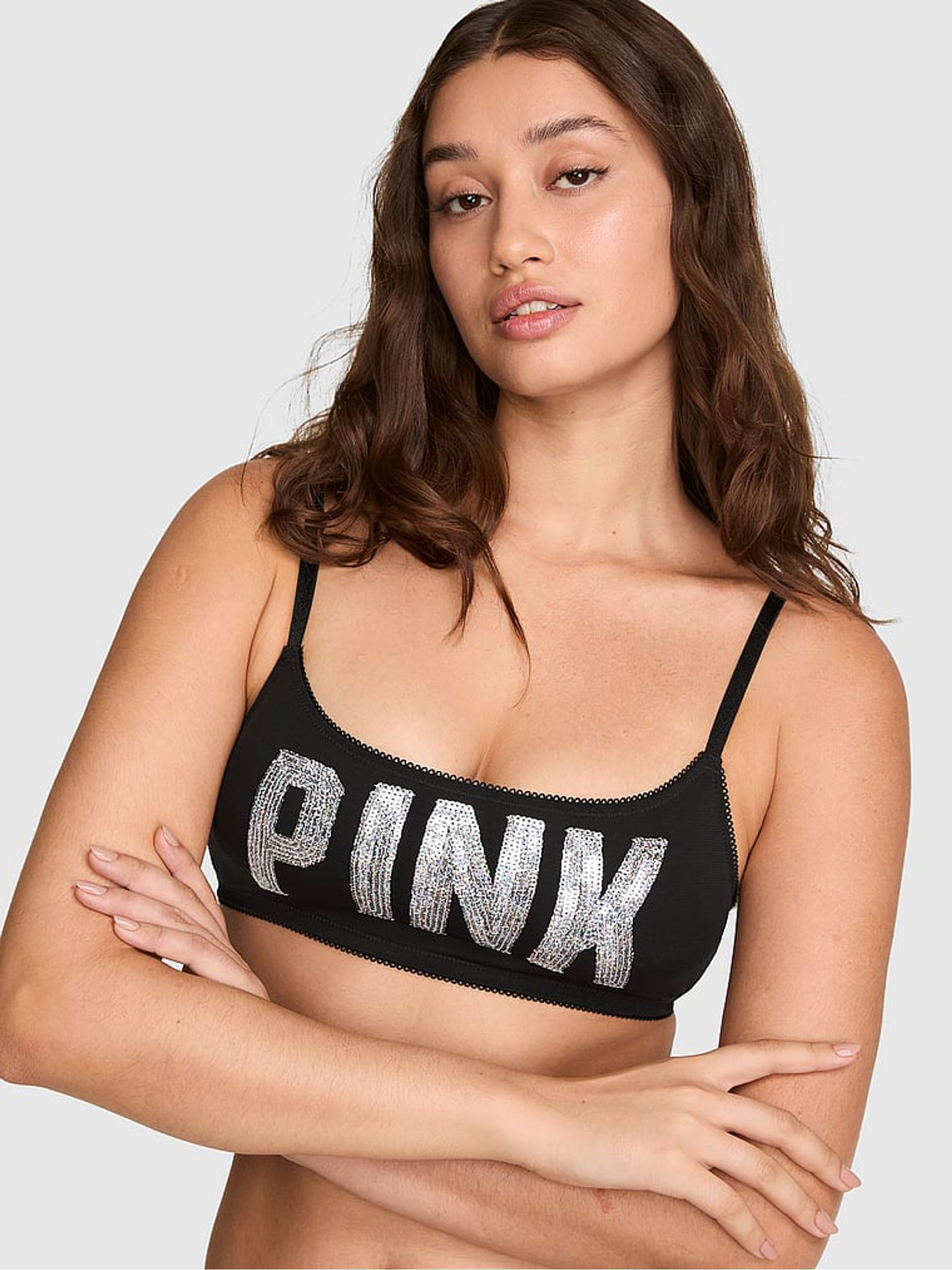 Black Sequin Bralette - Image 2 of 3 Black Sequin Bralette - Image 2 of 3