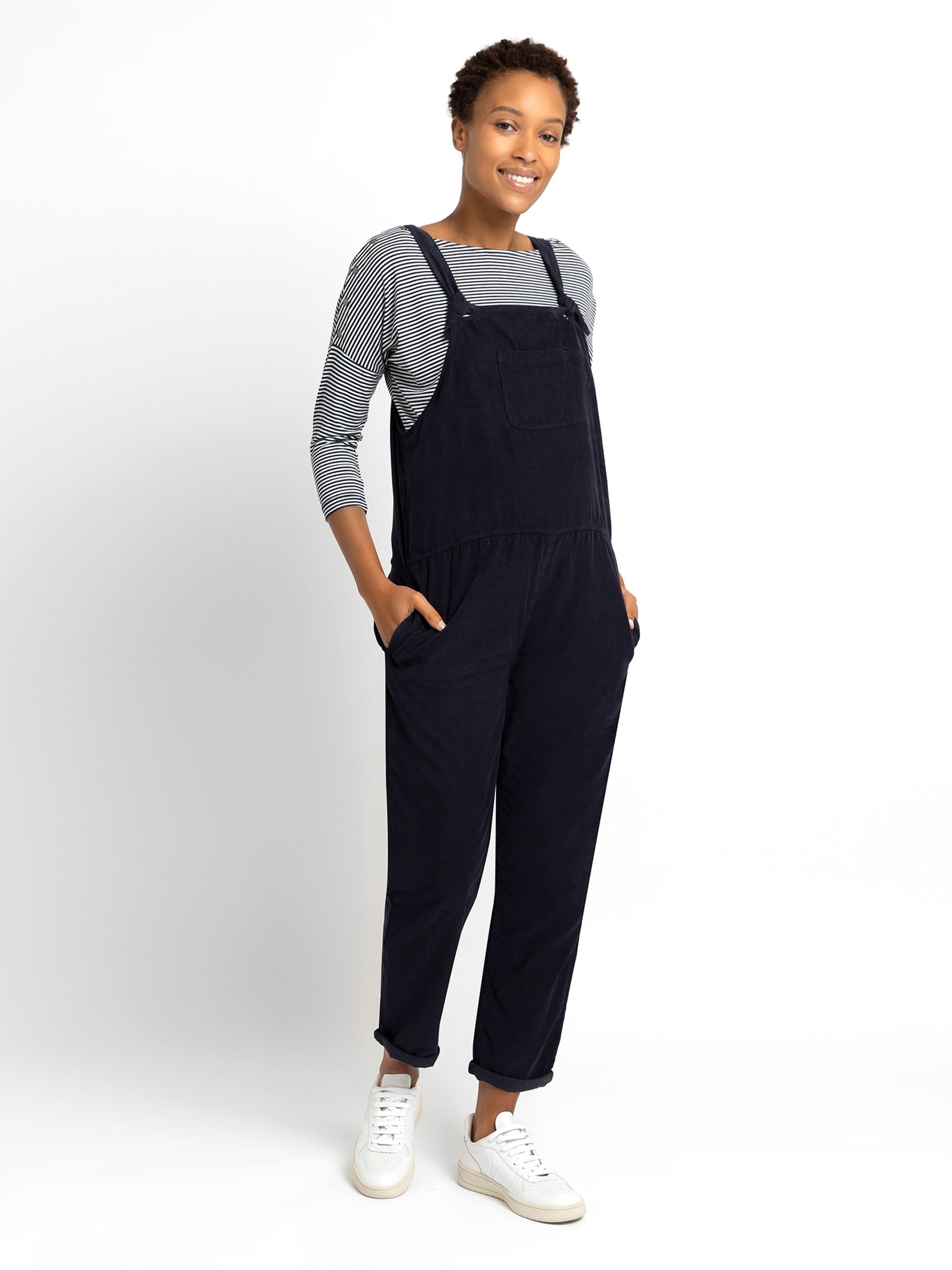 Navy Blue Cord Maternity Dungarees - Image 2 of 4