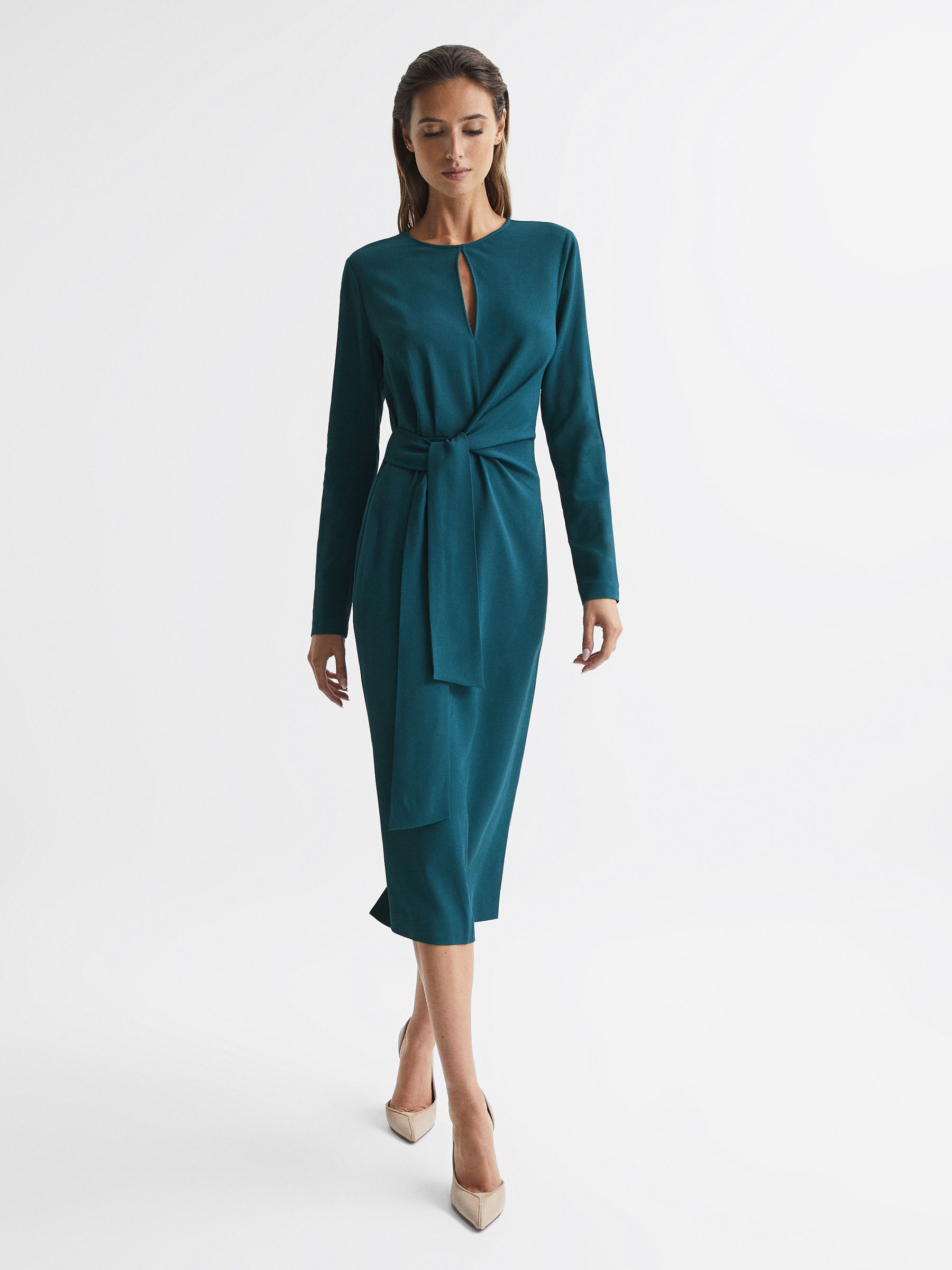 【海外限定】REISSドレス☆Andressa Twist Neck Cut Out Midi Dr REISS Andressa Twist Neck Cut Out Midi Dress | endource
