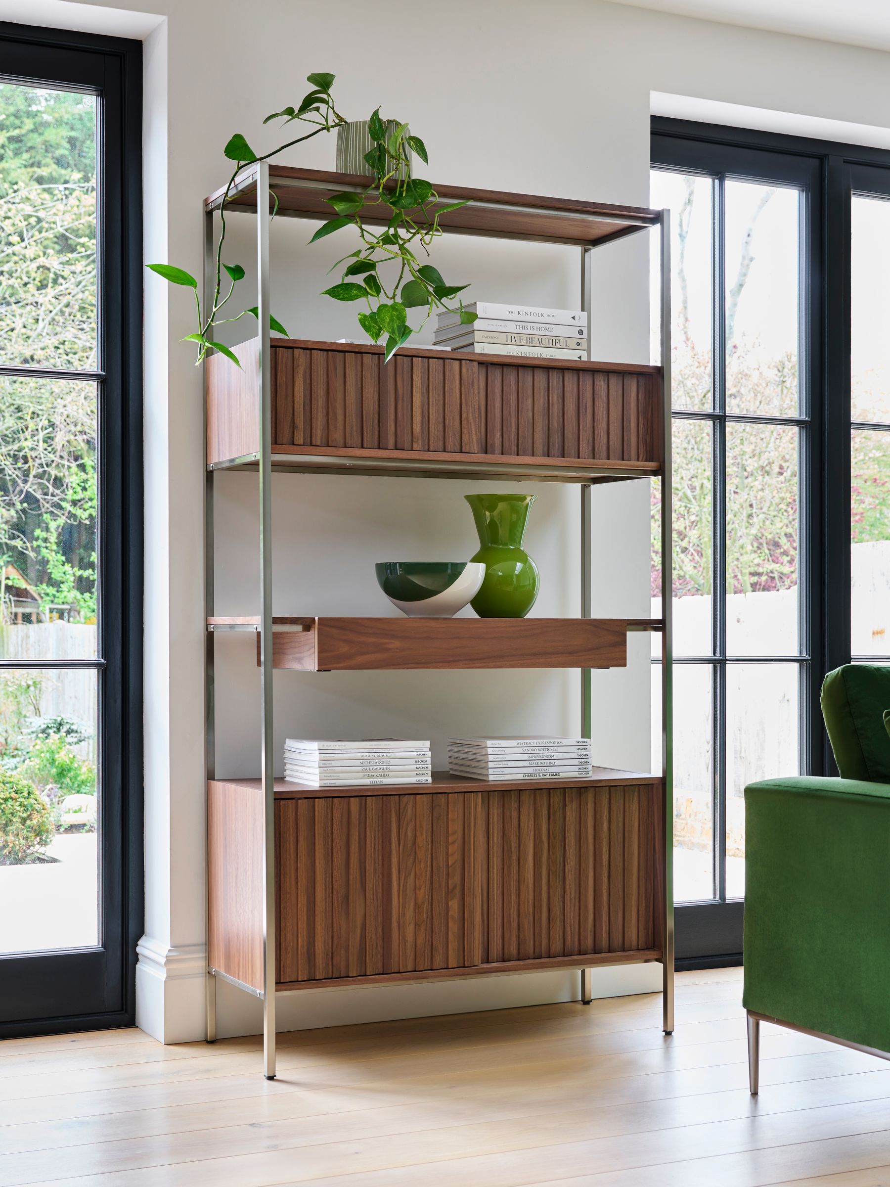 Jasper Conran London Brown Belgrave Walnut Shelving Unit - Image 1 of 6