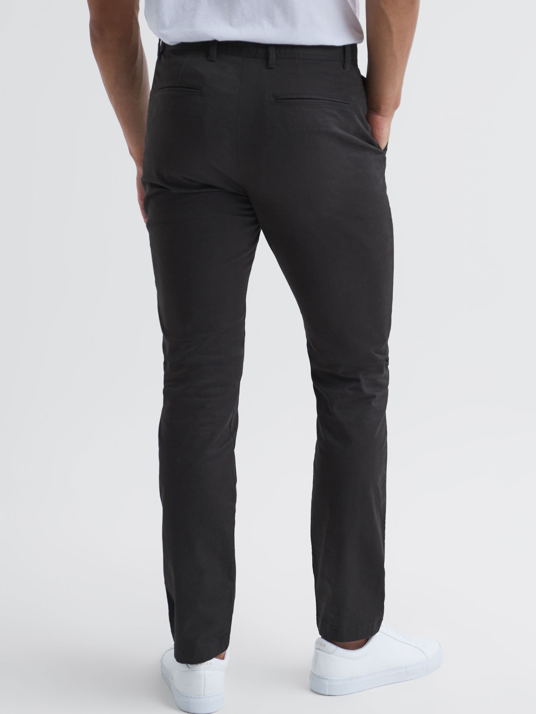 Washed Slim Fit Chinos in Charcoal - Image 5 of 6