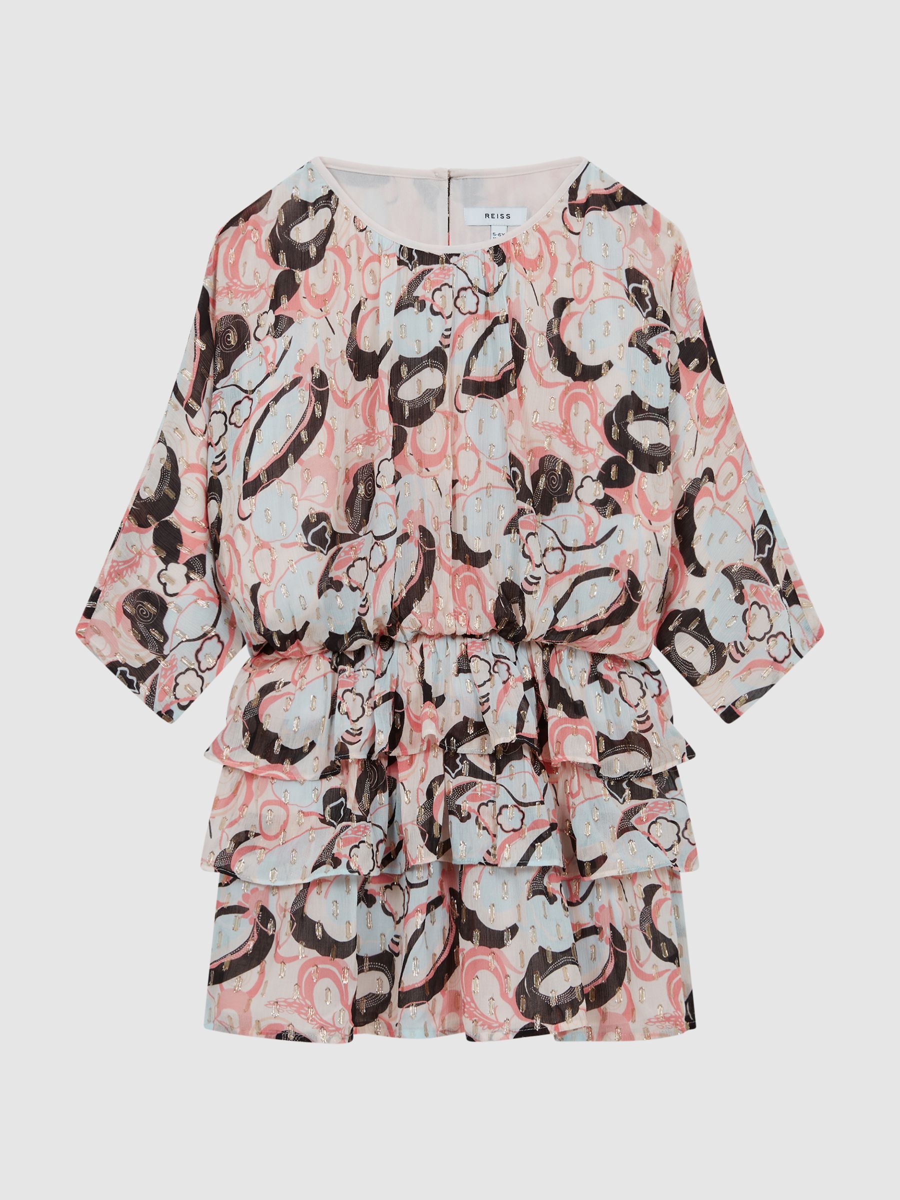 4-9 yrs Printed Ruffle Dress in Blue Print - Image 2 of 6