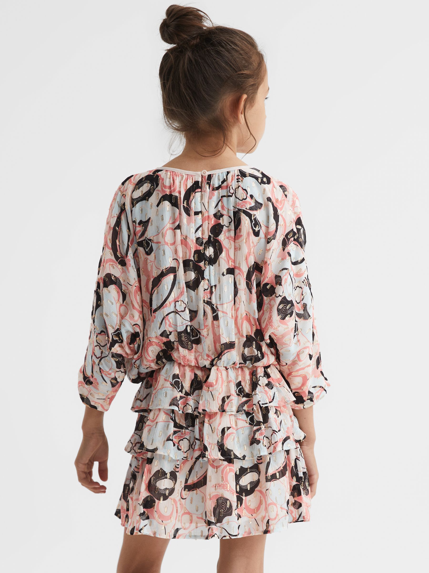 4-9 yrs Printed Ruffle Dress in Blue Print - Image 5 of 6