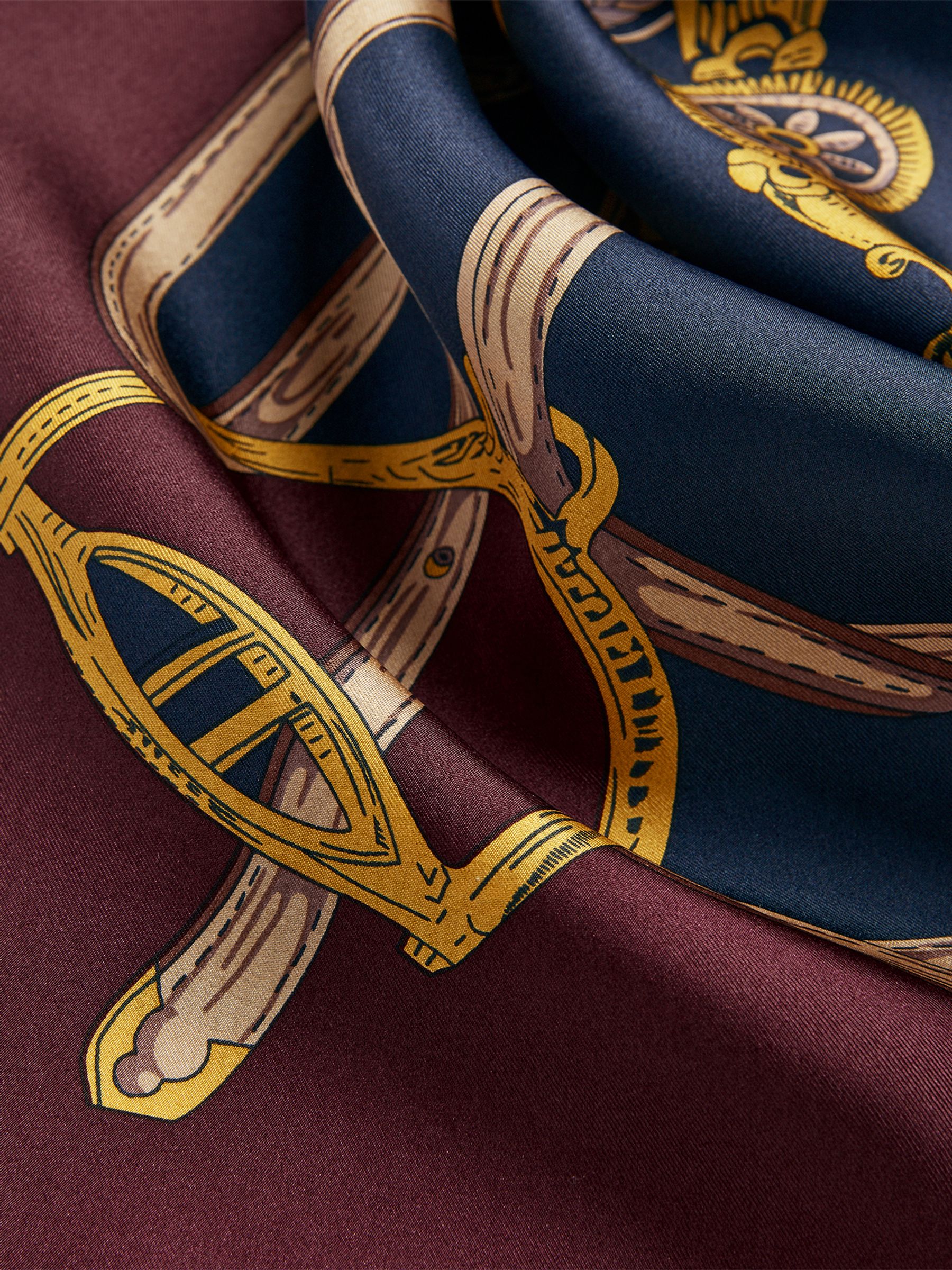 Bloomfield Navy Printed Silk Square Scarf - Image 6 of 6