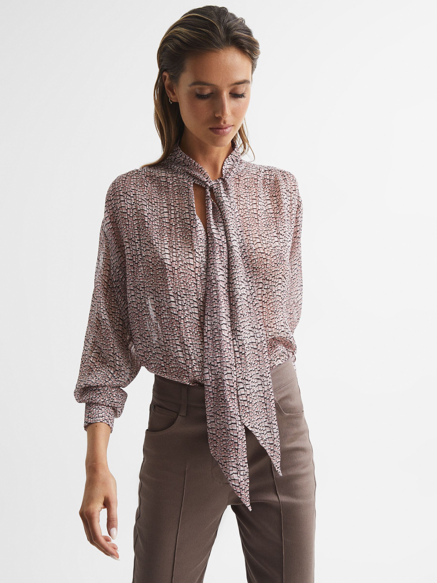 Metallic Long Sleeve Blouse in Pink - Image 6 of 6