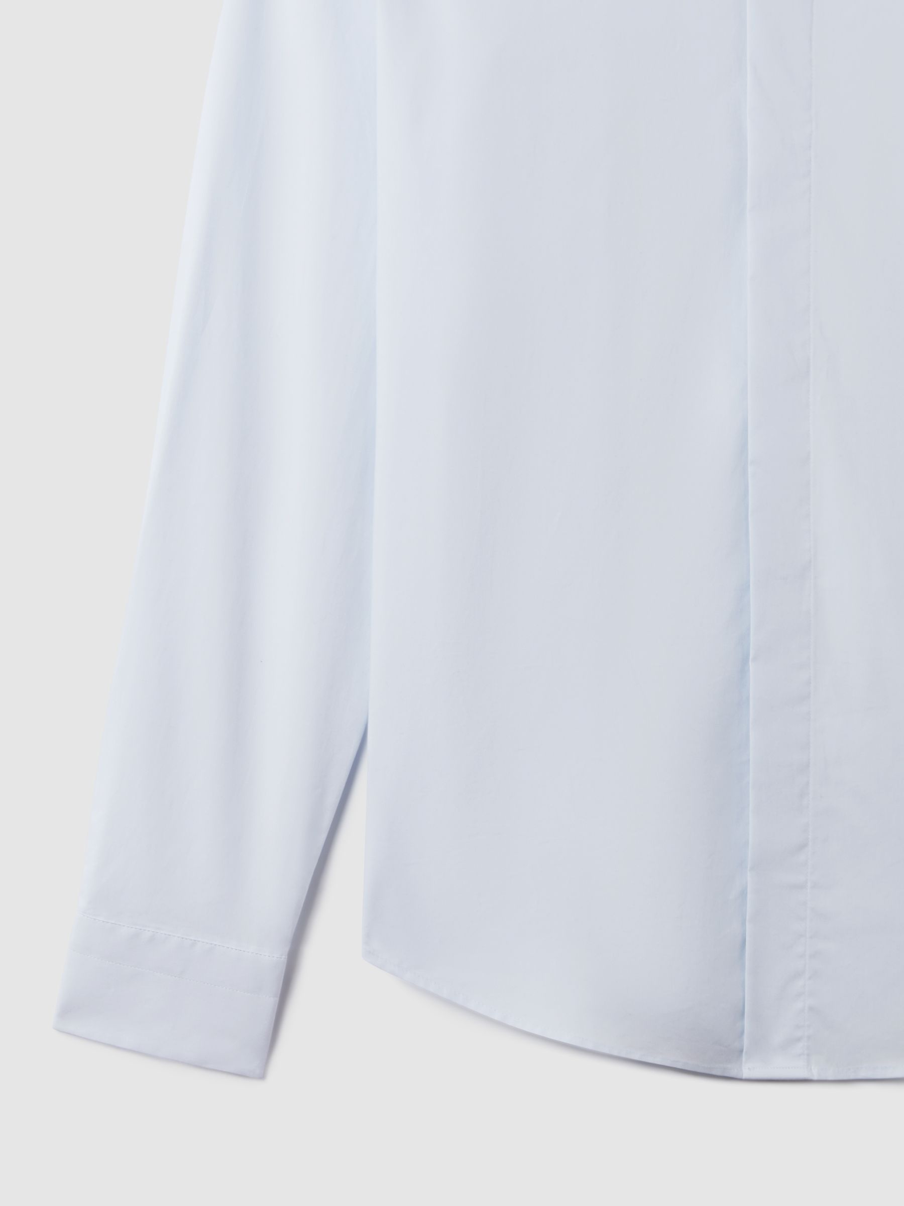 Slim Fit Cotton Blend Shirt in Blue - Image 7 of 7