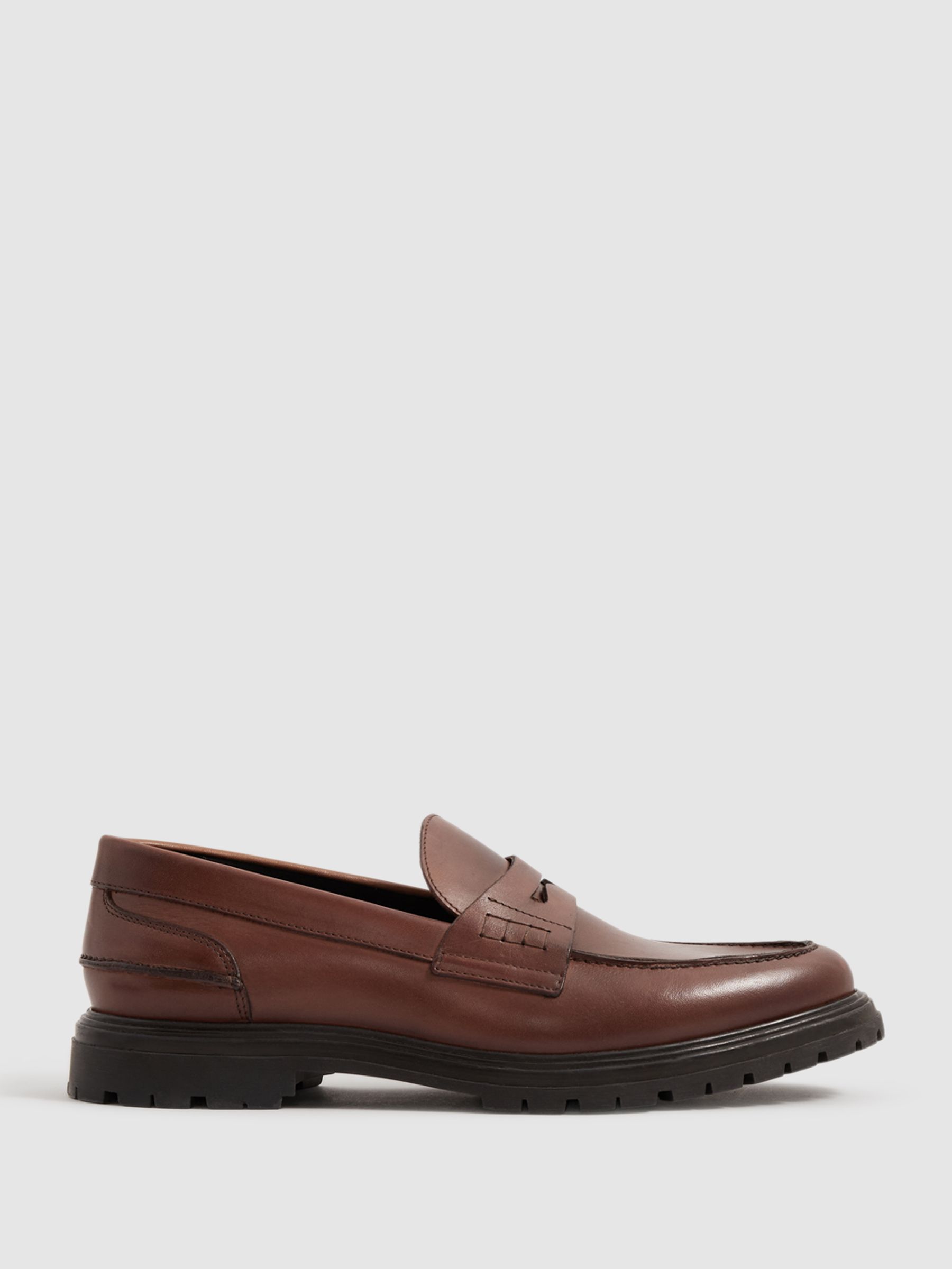 Casual Leather Loafers in Brown - Image 1 of 6