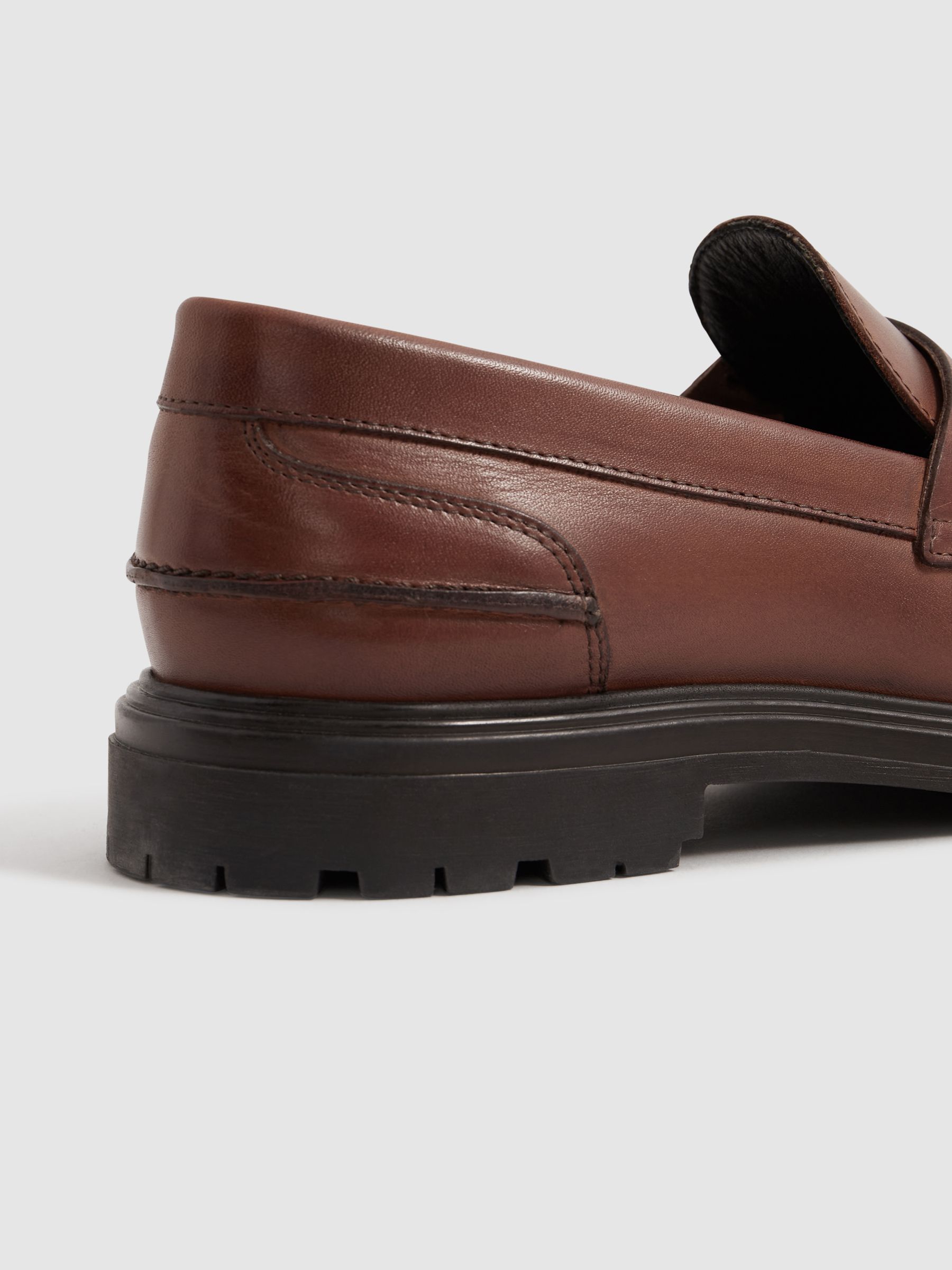 Casual Leather Loafers in Brown - Image 6 of 6