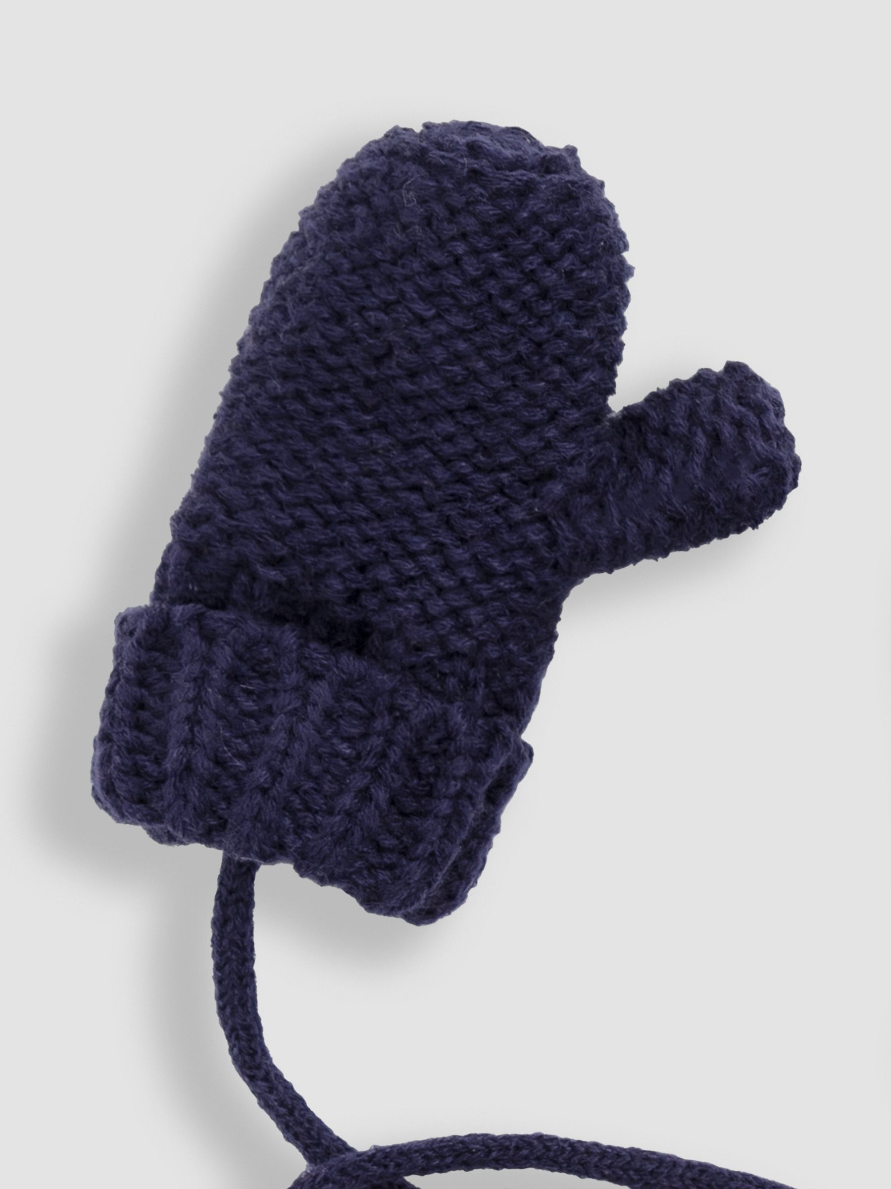 Navy Blue Mittens with String - Image 2 of 4