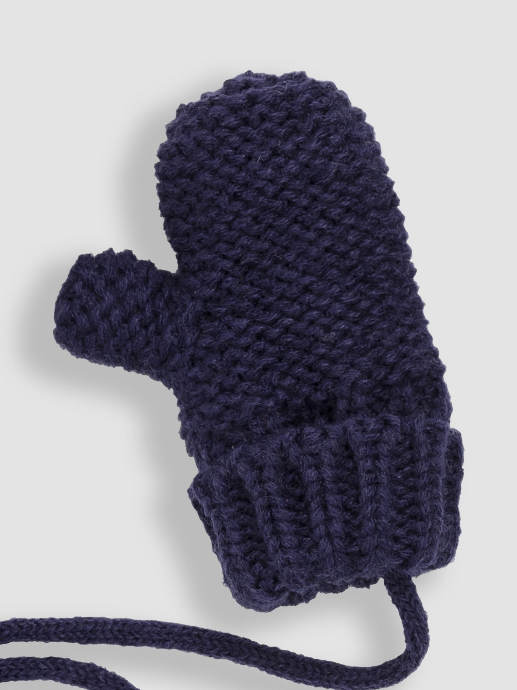 Navy Blue Mittens with String - Image 3 of 4