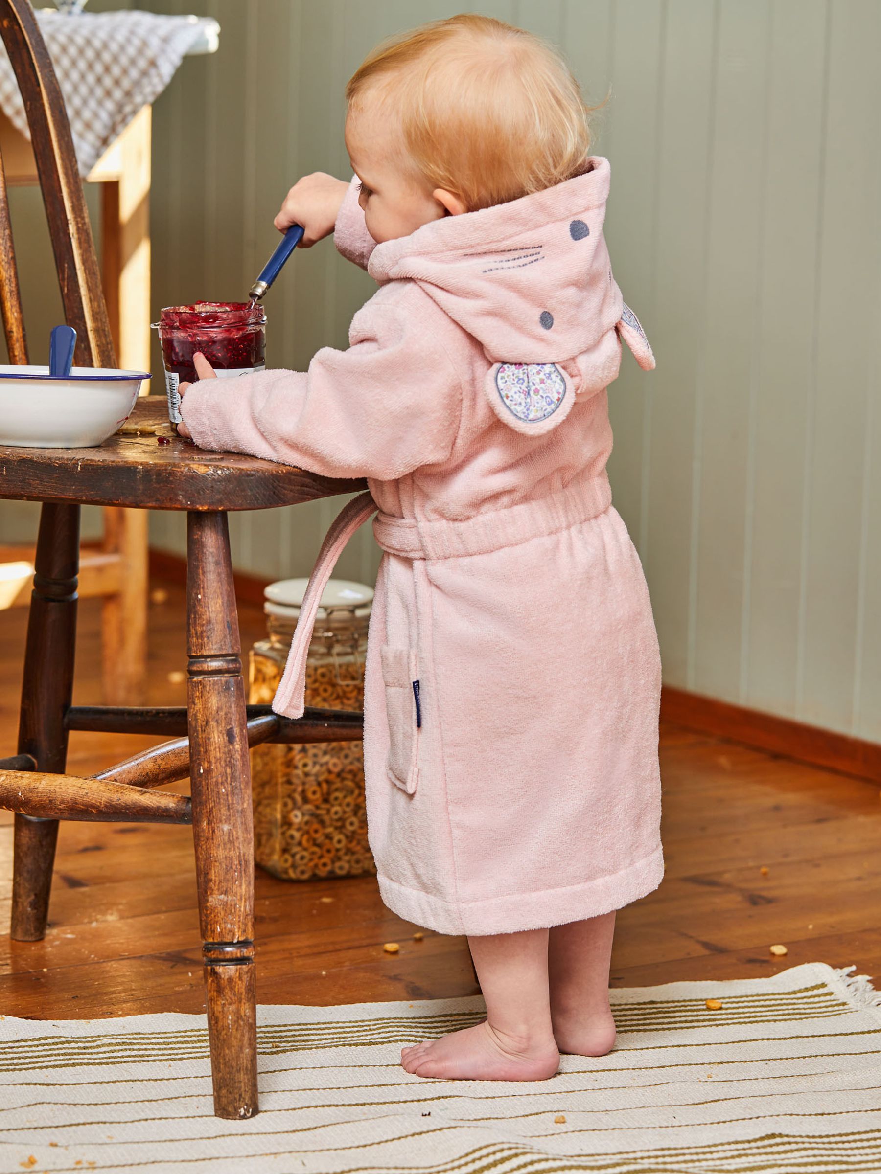 Light Pink Mouse Cotton Towelling Robe | JoJo Maman Bb Light Pink Mouse Cotton Towelling Robe | JoJo Maman Bb