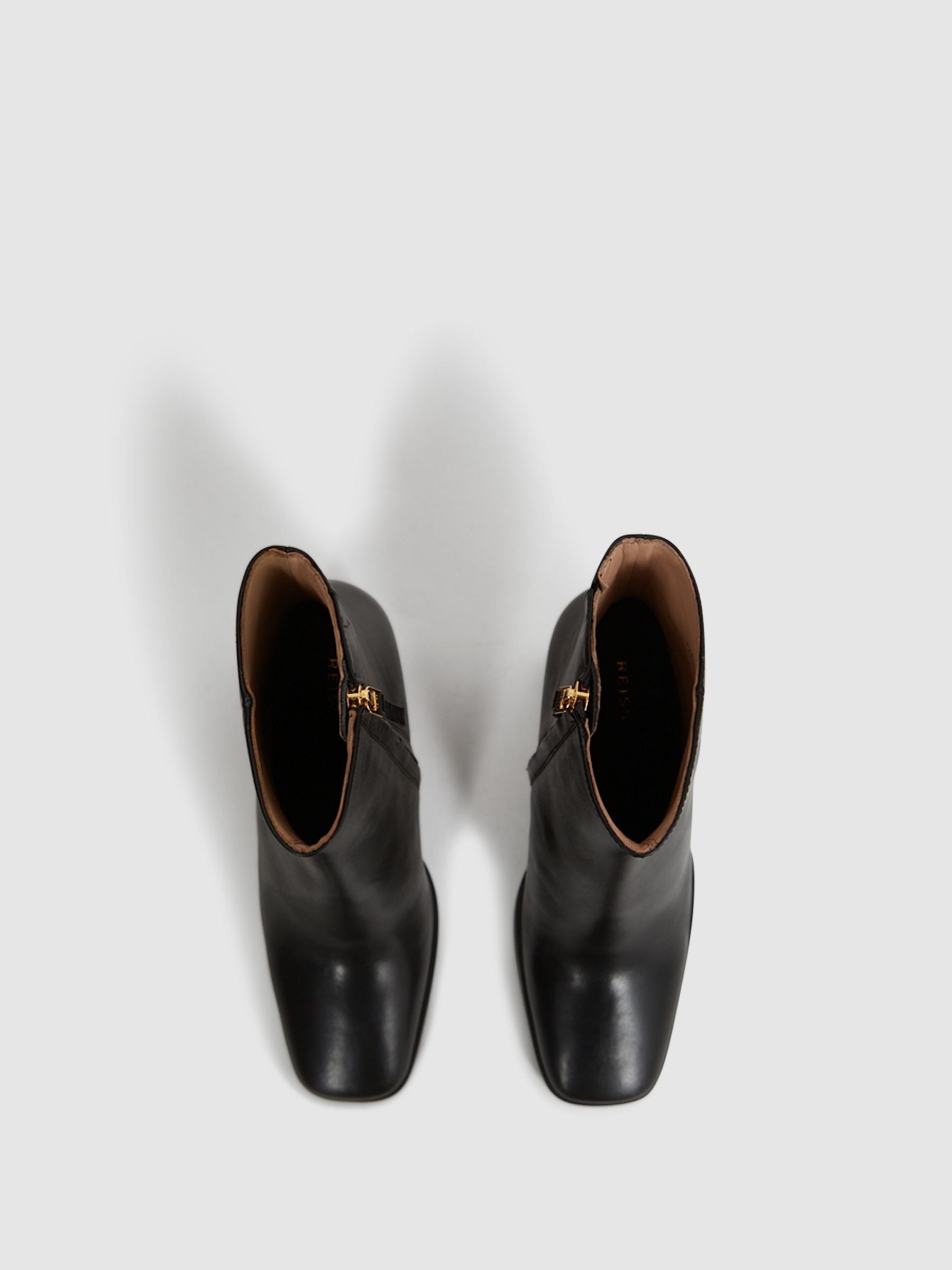 Square Toe Block High heel Boot in Black - Image 4 of 6